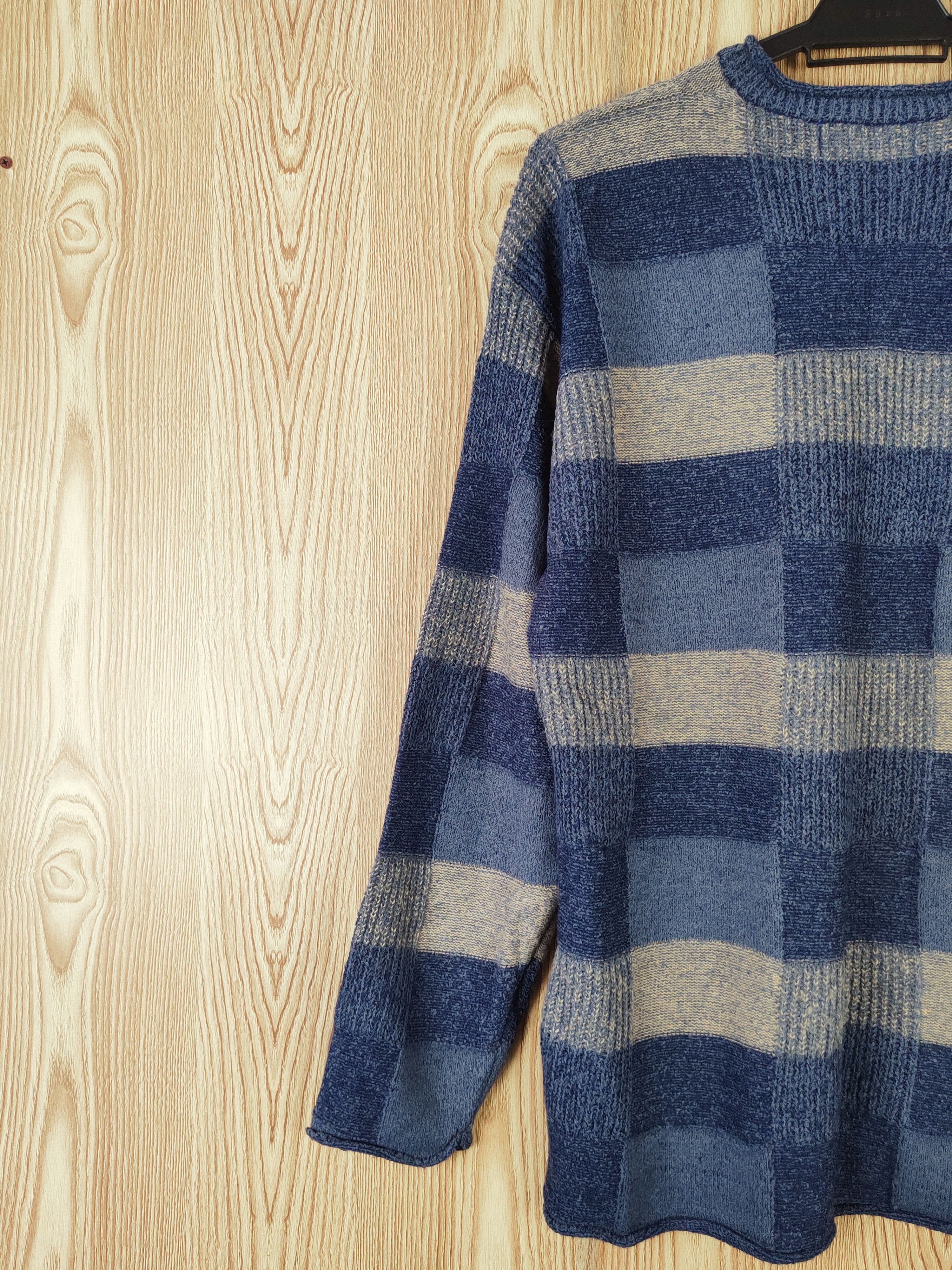 Homespun Knitwear × Japanese Brand × Vintage Cynthia Blue checkered Knitwear Sweatshirts #W672 Size US M / EU 48-50 / 2 - 8 Thumbnail