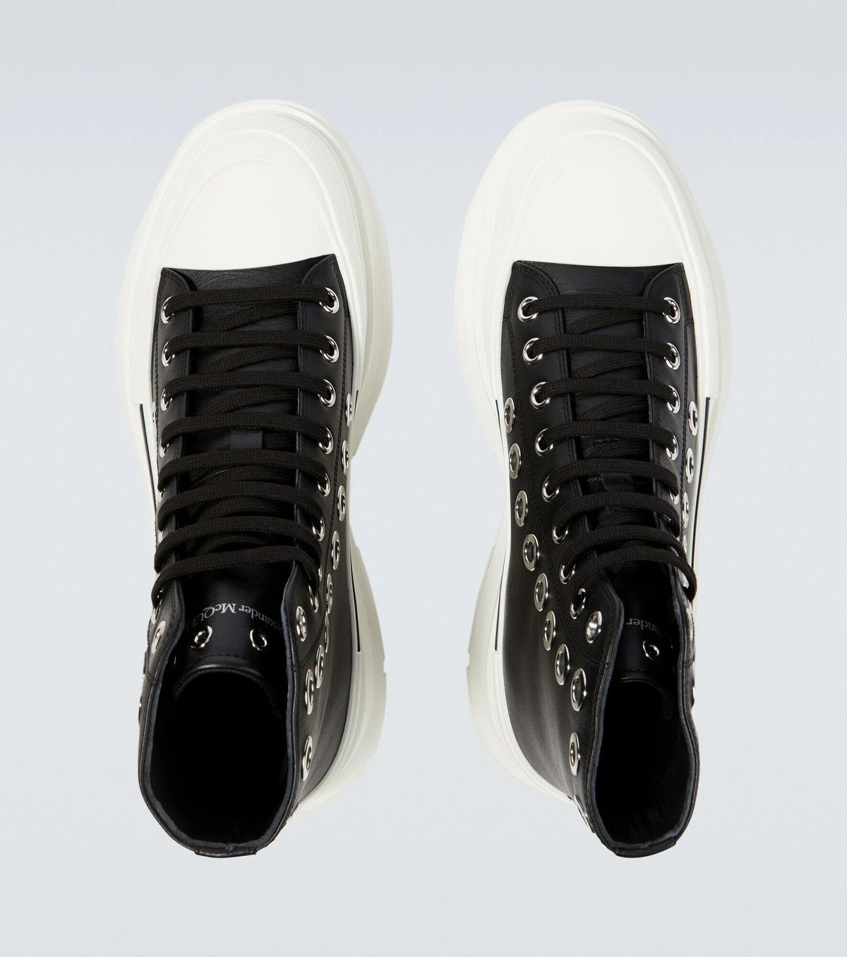 Alexander McQueen o1y1024 Hi-Top Sneakers in White & Black Size US 11 / EU 44 - 3 Thumbnail