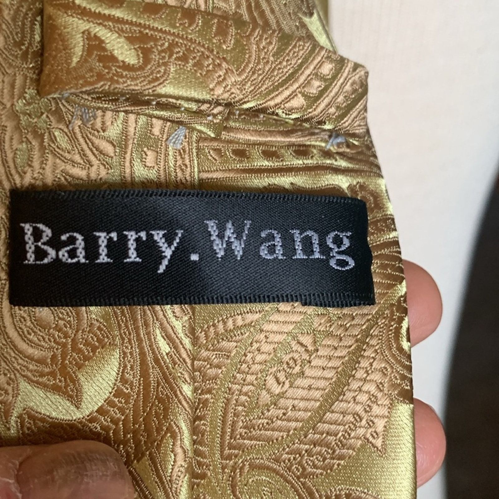 Vintage Barry Wang rich gold silk brocade jacquard handmade necktie Size ONE SIZE - 6 Thumbnail