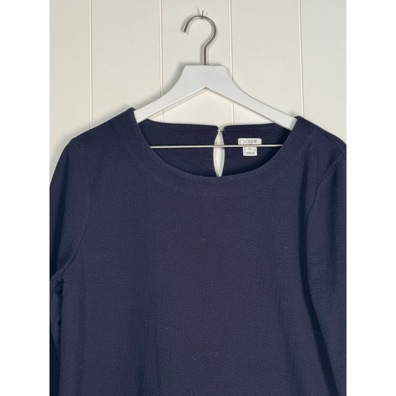J.Crew J.Crew · Size XL · Ruffle Bell-Sleeve Shift Dress · Navy Size XL / US 12-14 / IT 48-50 - 5 Thumbnail
