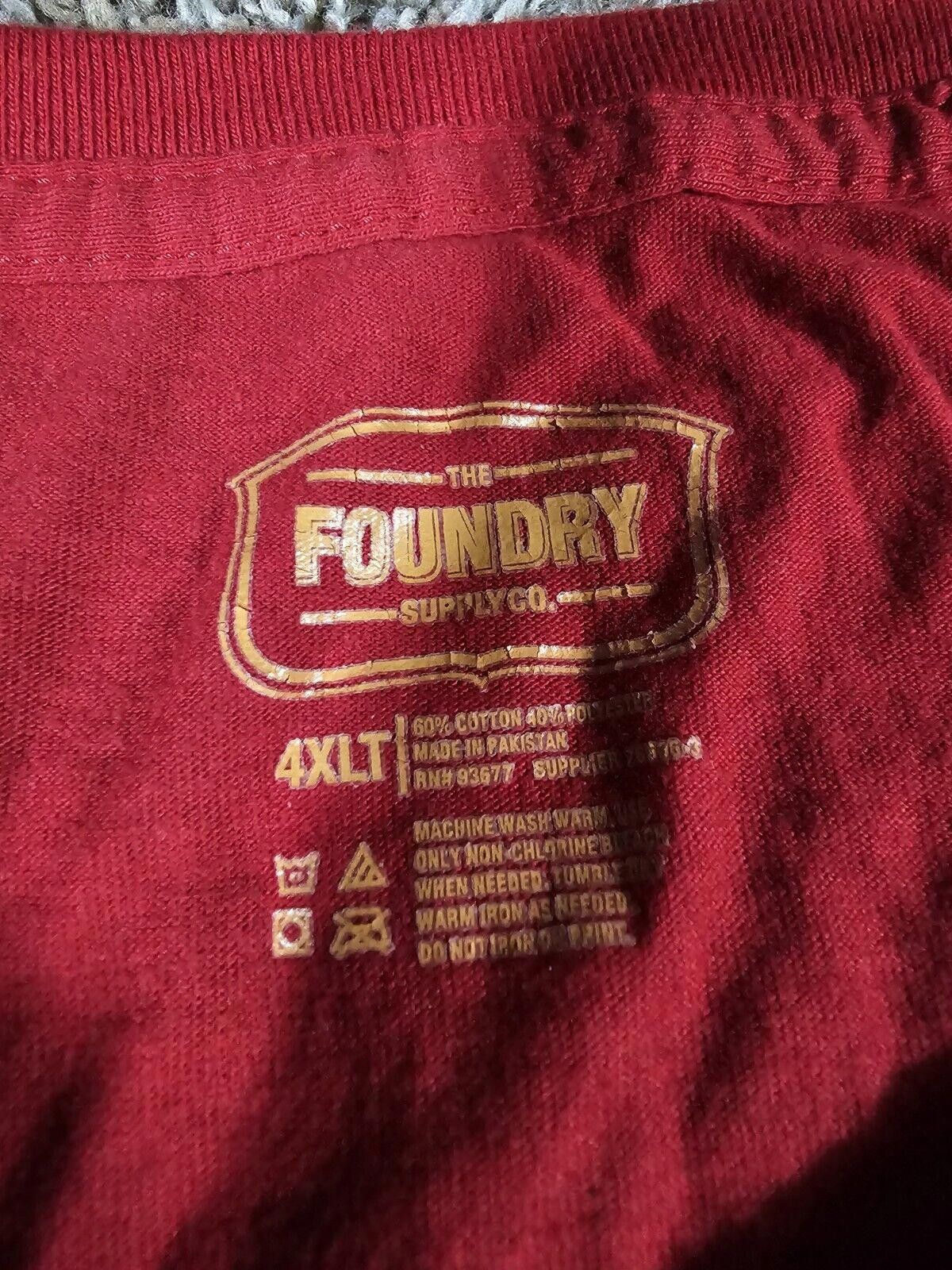 Designer The Foundry Supply Co. Men's Red Short Sleeve T-Shirt 4XLT Size US XXL / EU 58 / 5 - 3 Thumbnail