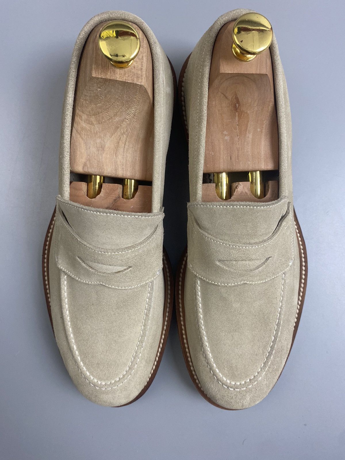 Kiton Kiton Beige Leather Suede Loafers Size US 6.5 / EU 39-40 - 3 Thumbnail
