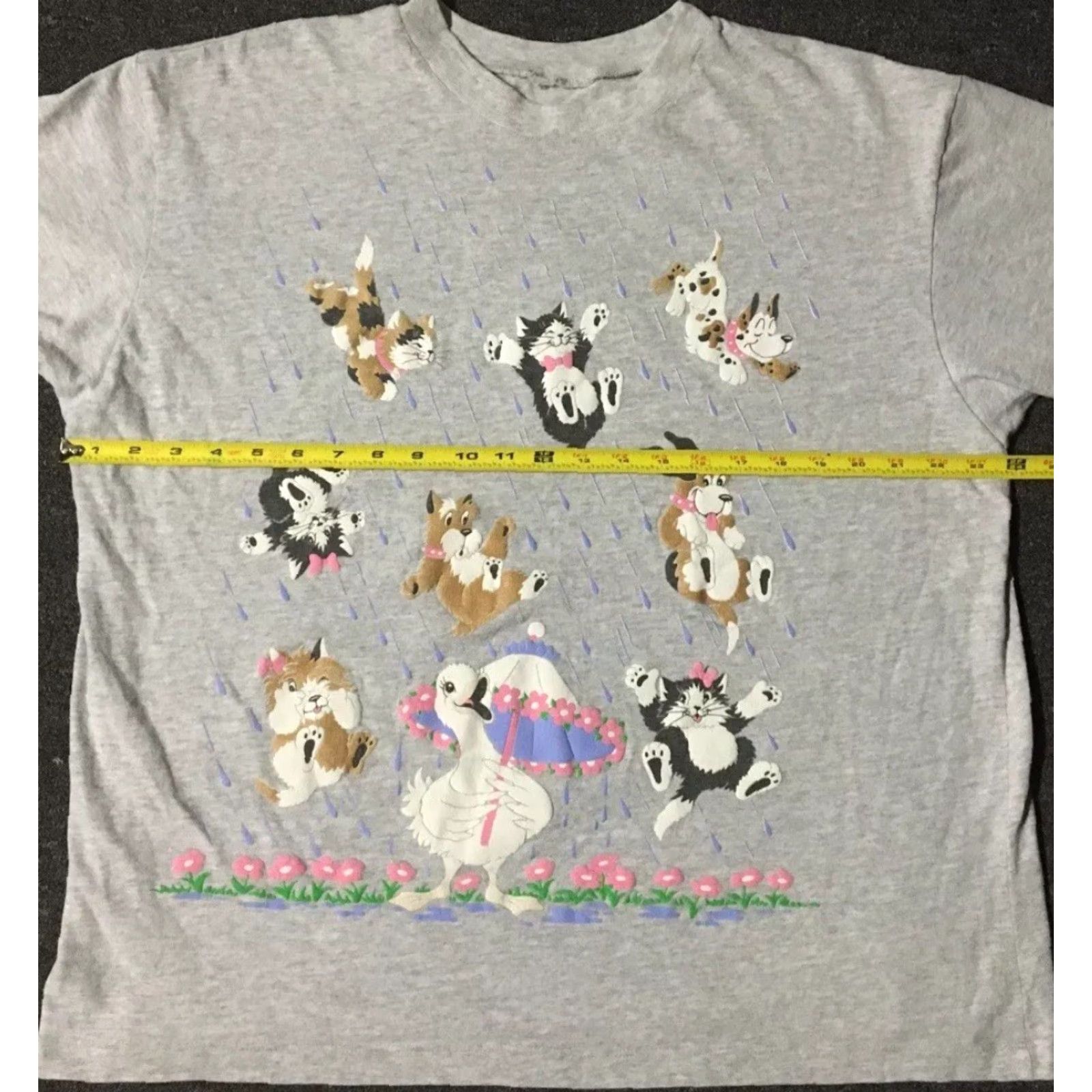 Vintage Vtg 90s Raining Cats & Dogs Shirt M L Funny Joke AOP Flower Nature Art Grunge Size US M / EU 48-50 / 2 - 5 Thumbnail