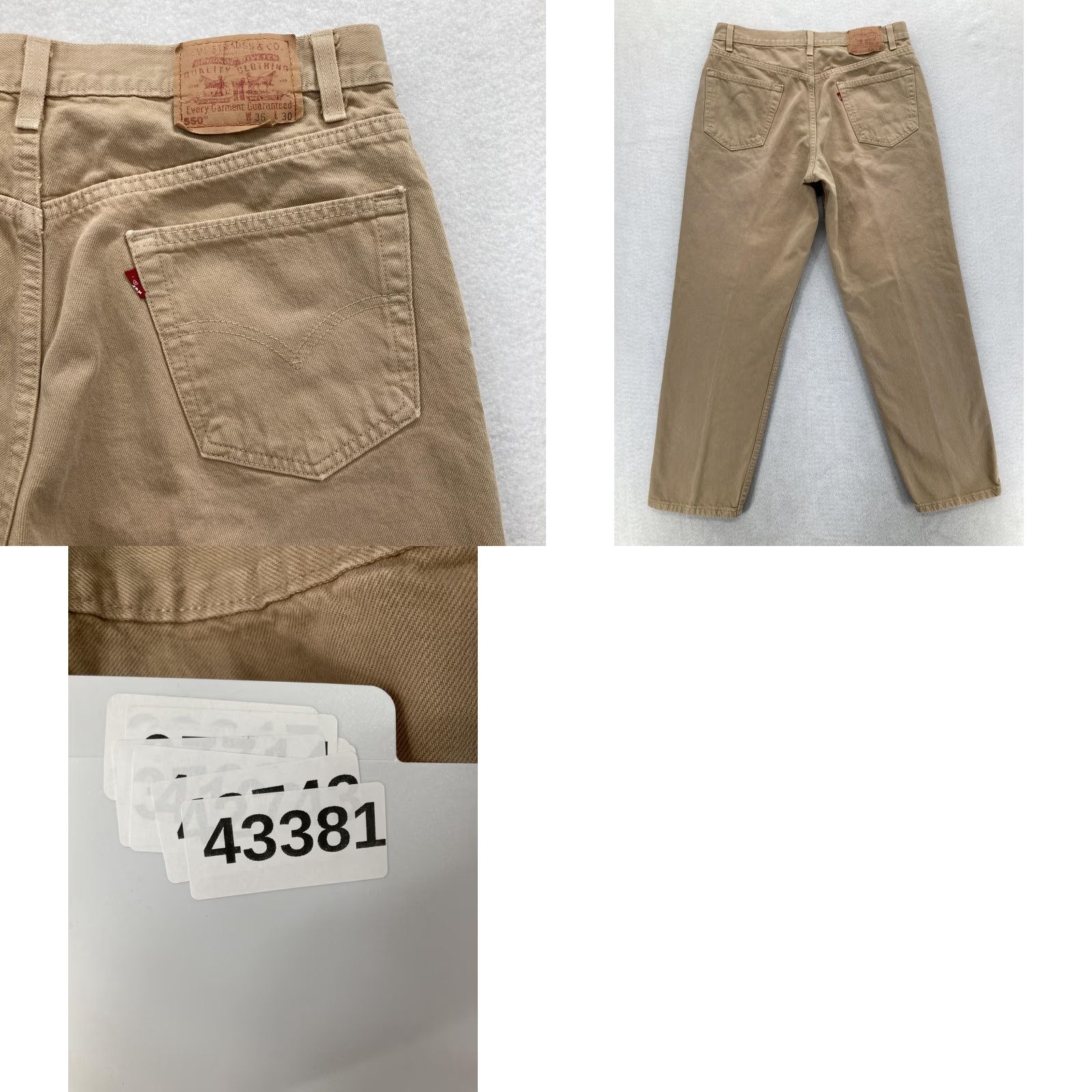 Levi's VINTAGE Levi's 550 Jeans Mens 36x30 Tan Khaki Denim Relaxed Tapered Leg USA Size US 36 / EU 52 - 9 Thumbnail