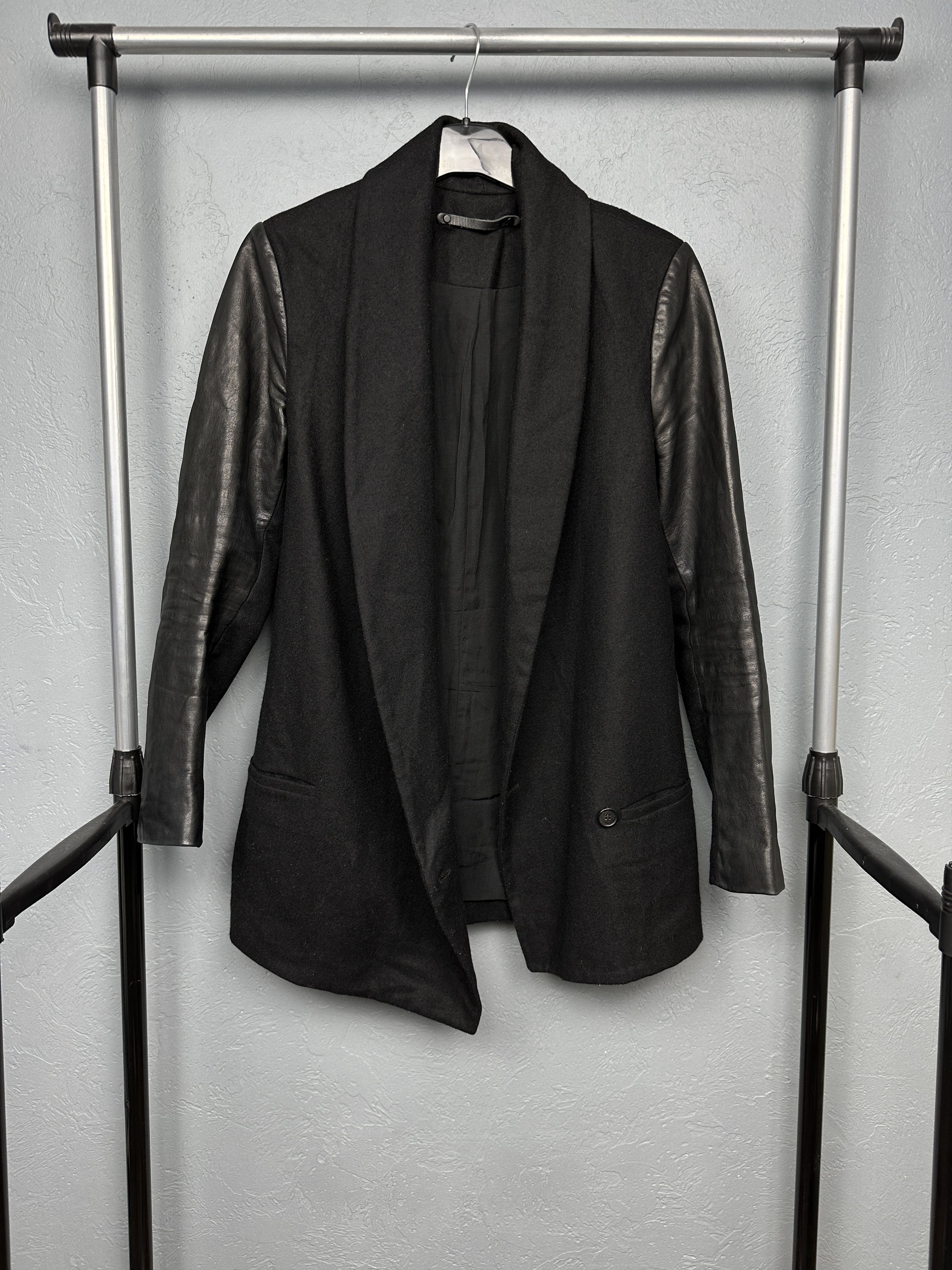 Allsaints Allsaints Womens Wool - Leather Emery Jacket Size M / US 6-8 / IT 42-44 - 1 Thumbnail