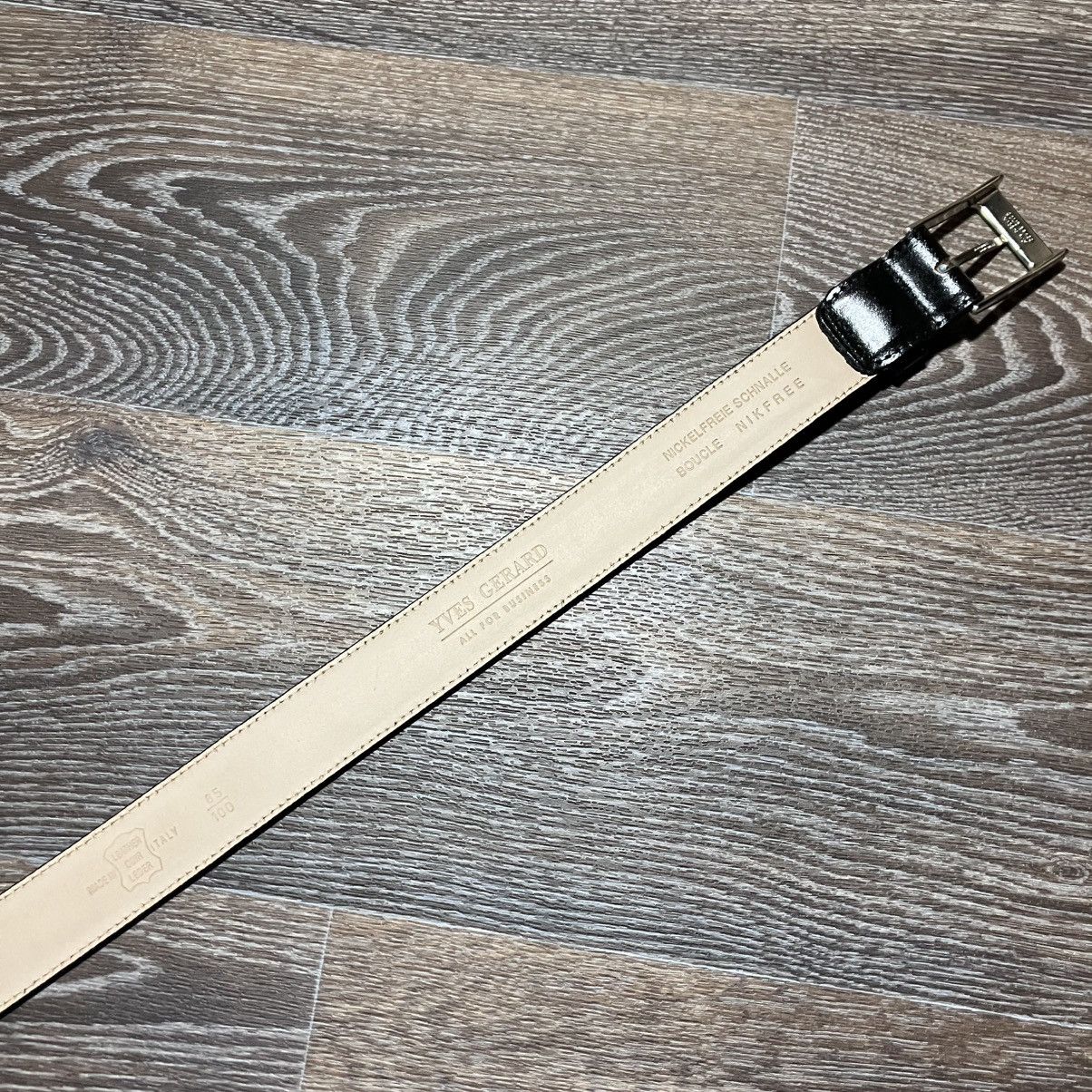 Genuine Leather YVES GERARD Solid Brass Made In Italy Genuine Leather Belt Size 32 - 8 Thumbnail