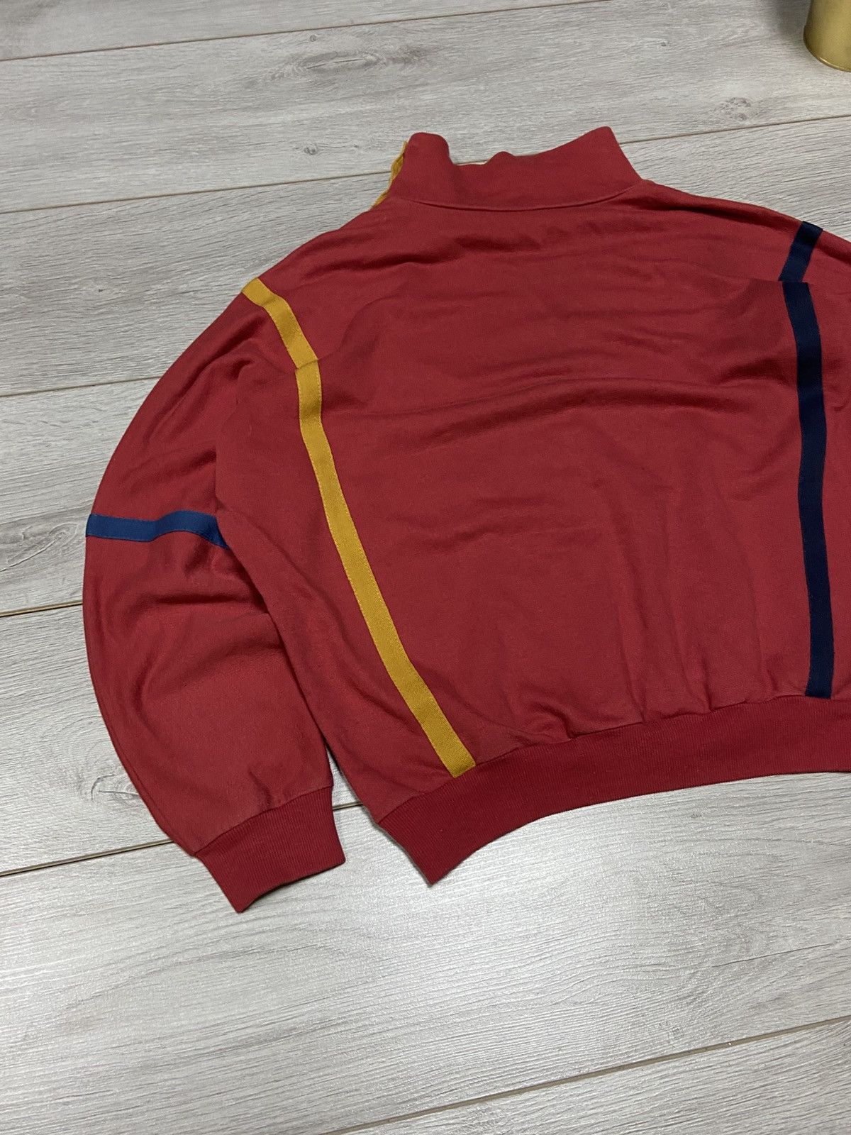 Adidas Adidas West Germany cropped stripe buttons turtle sweatshirt Size US M / EU 48-50 / 2 - 16 Thumbnail