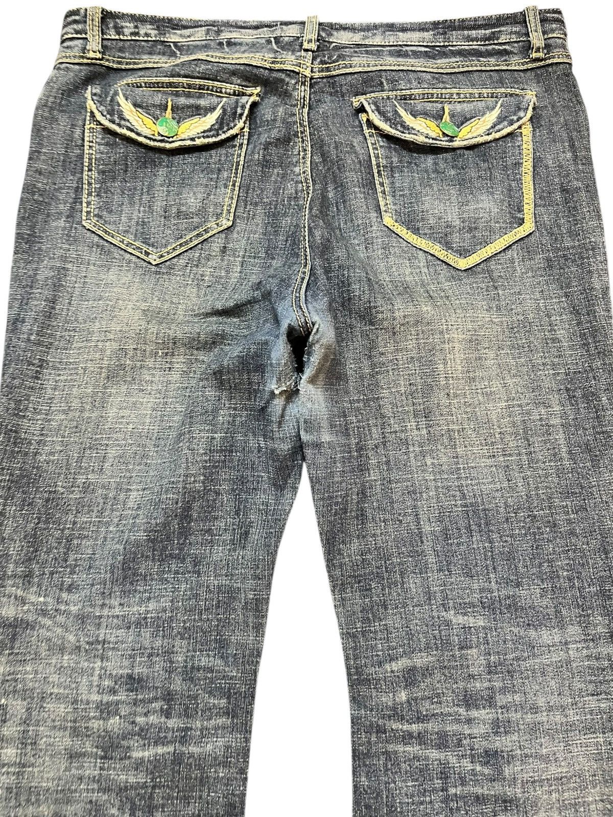 Japanese Brand Vintage Japanese Brand Flare Emboidery Stretch Denim Size US 35 - 6 Thumbnail
