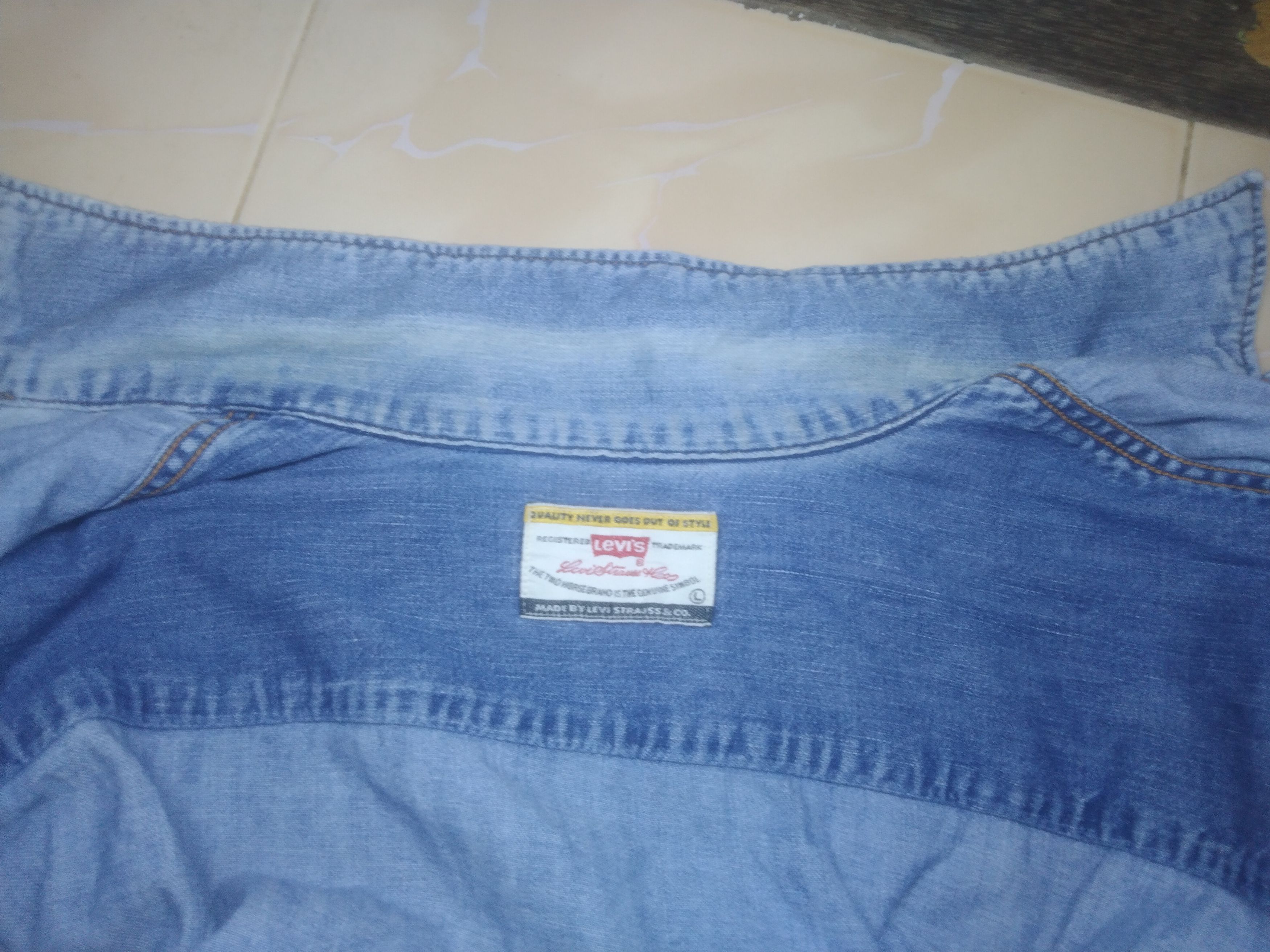 Levi's × Vintage Vintage 90's Levi's long sleeve denim button fly shirt Size US L / EU 52-54 / 3 - 14 Thumbnail
