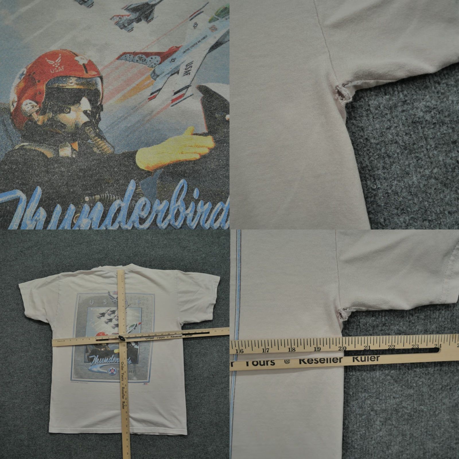 Gildan VINTAGE USAF Thunderbirds T Shirt Mens Medium White Air Force Y2K Size US M / EU 48-50 / 2 - 9 Thumbnail