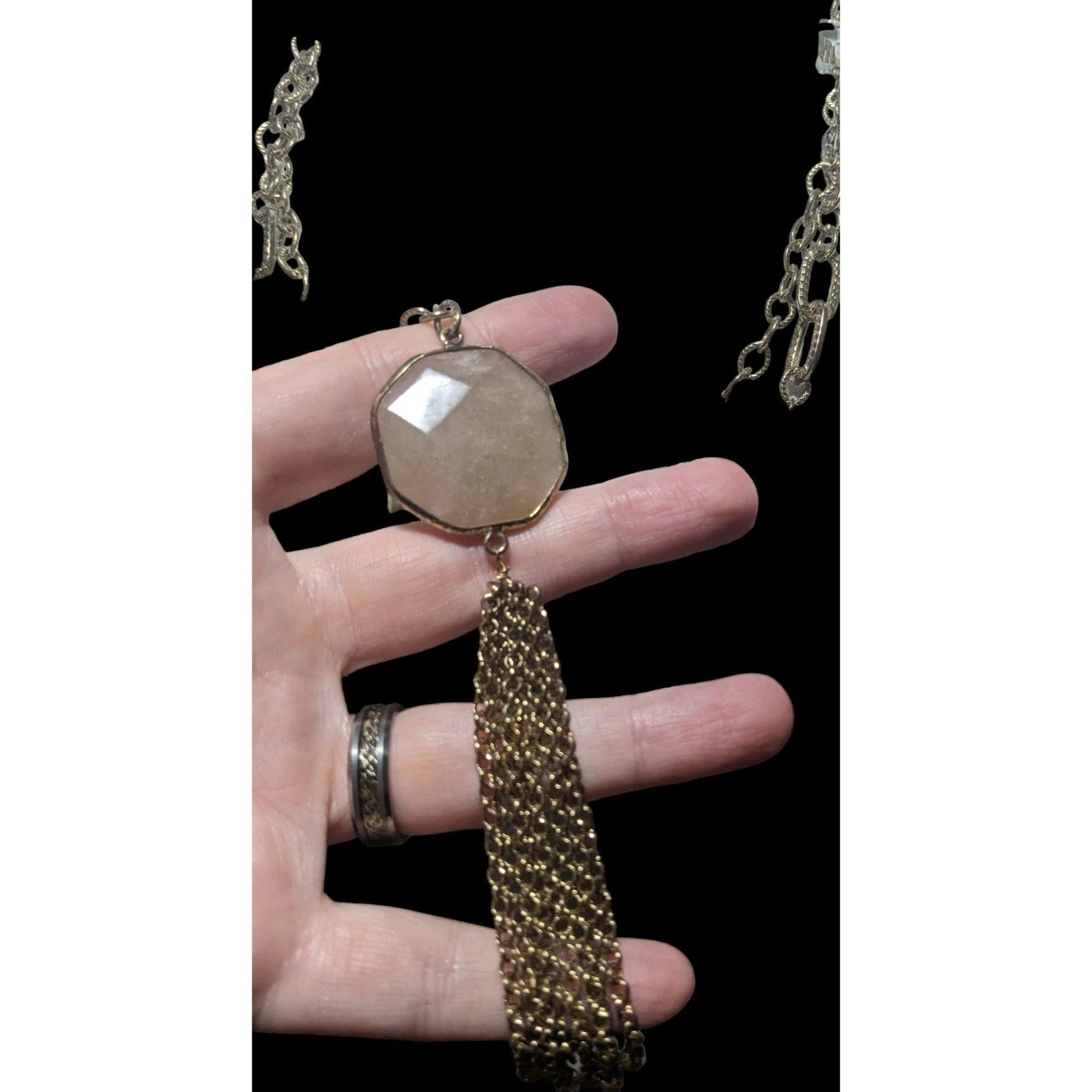Other Gold Glam Long Layered Pendant & Tassel Necklace Size ONE SIZE - 4 Thumbnail