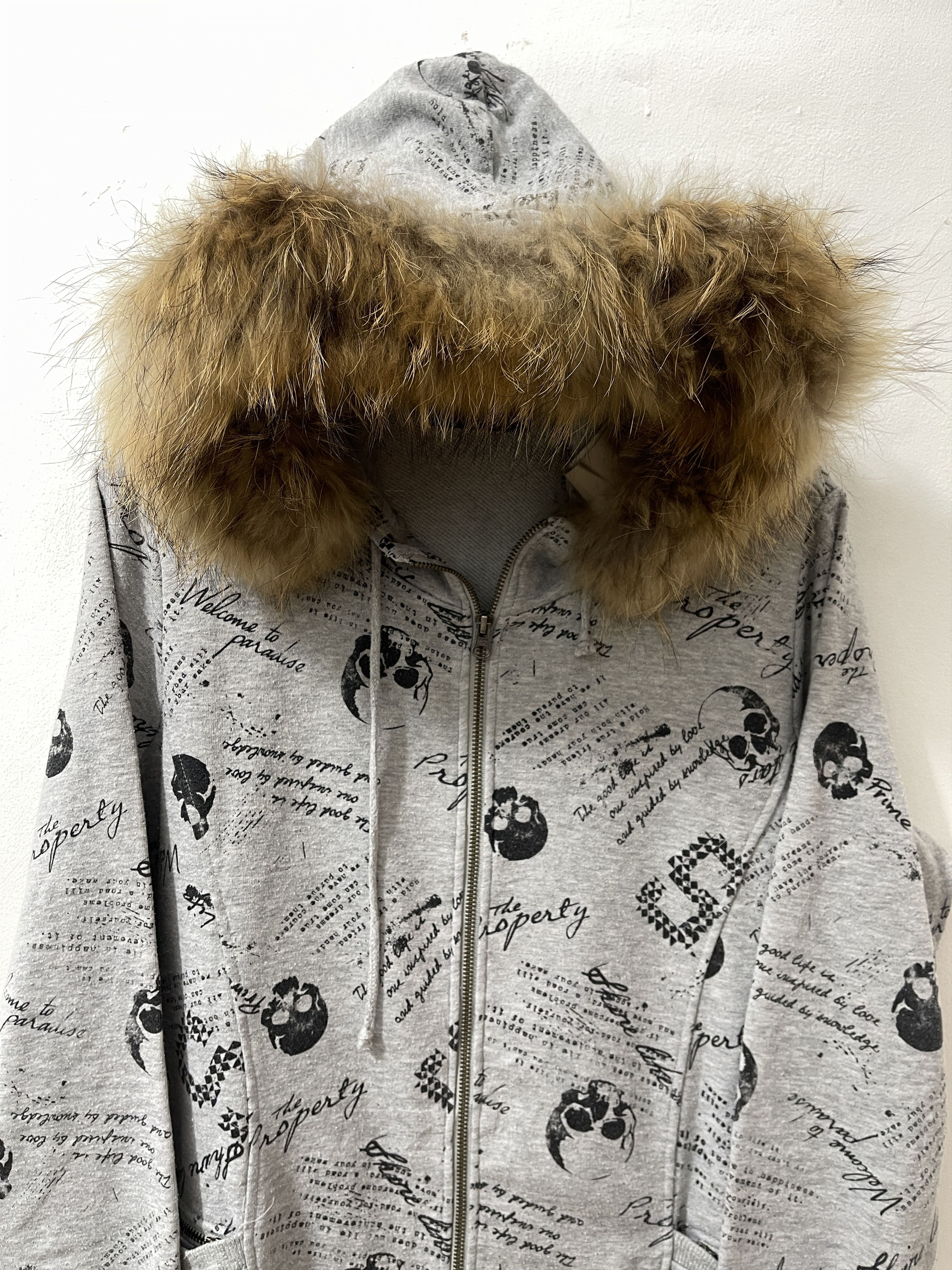 Japanese Brand 2000s Ecrire Japan Archive Punk Fur Vkei Poem Hoodie Size US L / EU 52-54 / 3 - 4 Thumbnail