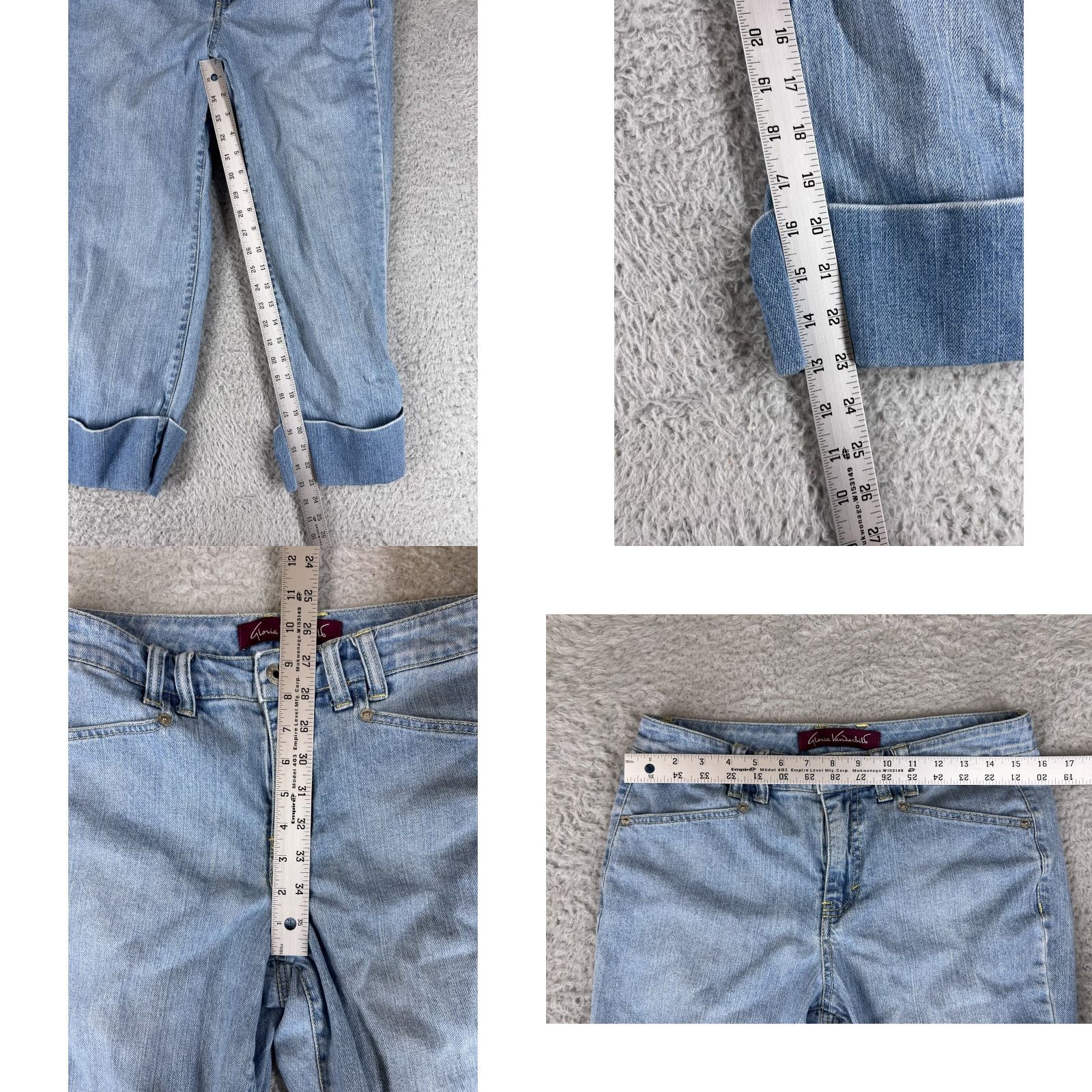 Gloria Vanderbilt Gloria Vanderbilt Capri Pants Womens 8 Blue Denim Light Wash Stretch 5-Pocket Regular Fit Size 30" / US 8 / IT 44 - 8 Thumbnail