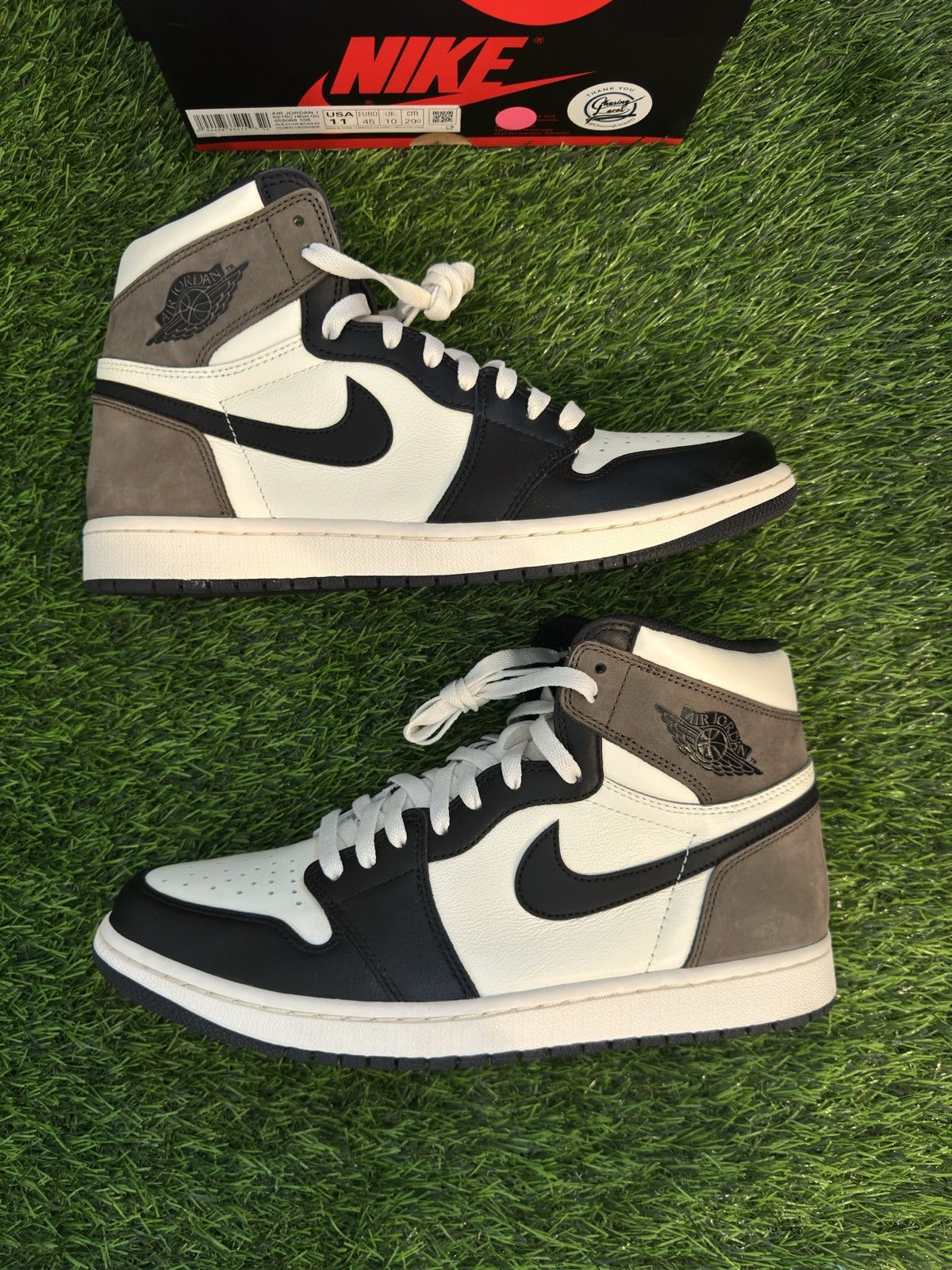 image of Jordan Nike Jordan 1 Dark Mocha Shoes in White, Men's (Size 11)