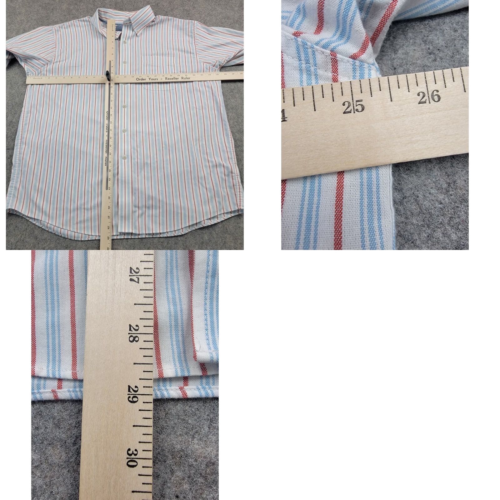 Vintage L.L. Bean Shirt Mens XL White Blue Red Stripe Short Sleeve Button Up Casual Shirt Size US XL / EU 56 / 4 - 8 Thumbnail