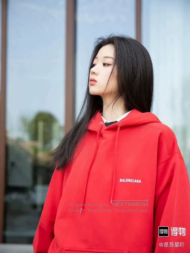 Balenciaga Balenciaga Red Hooded Sweatshirt Size US L / EU 52-54 / 3 - 6 Thumbnail