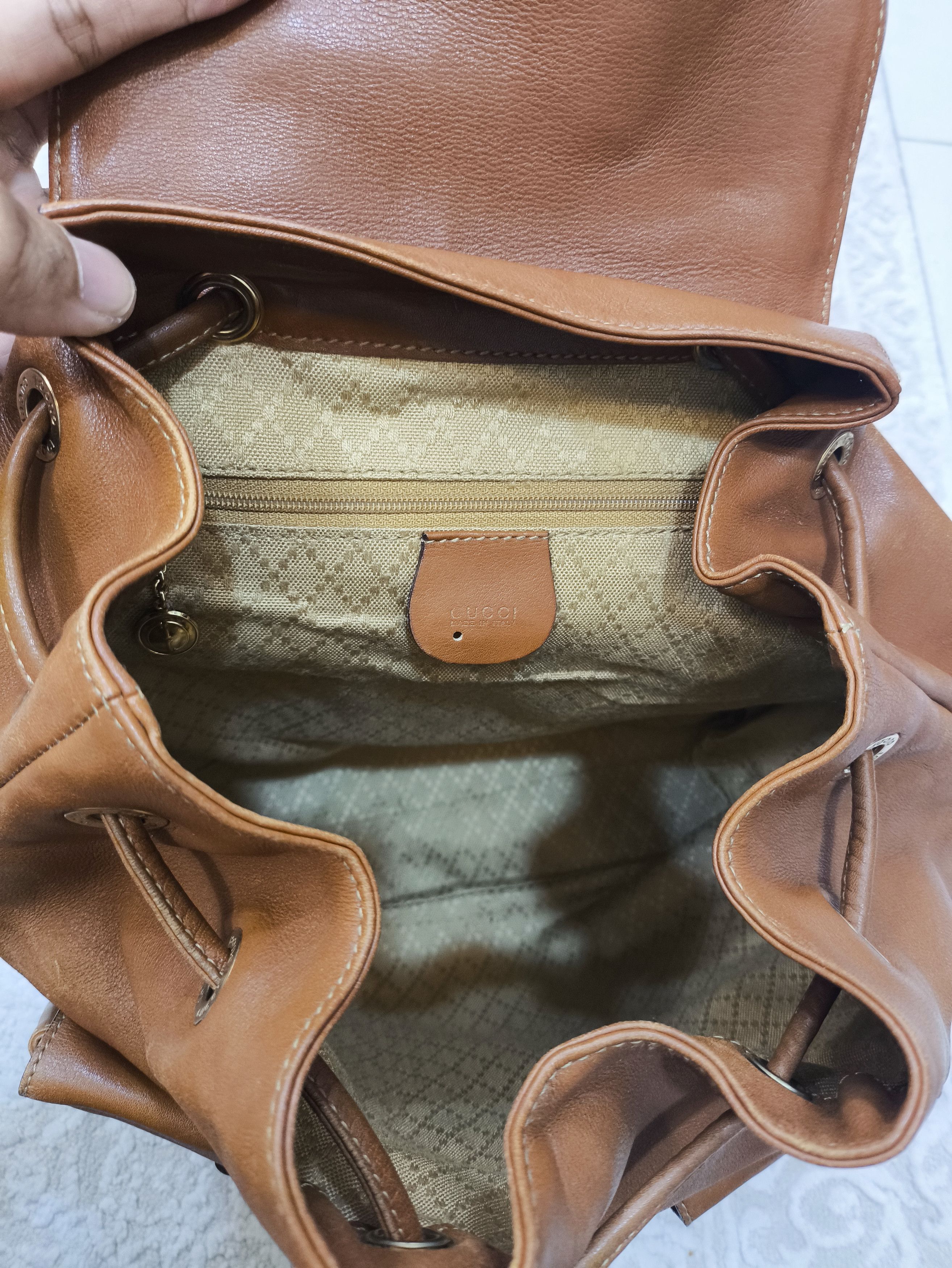 Gucci Gucci Brown Leather Bamboo Backpack Size ONE SIZE - 8 Thumbnail