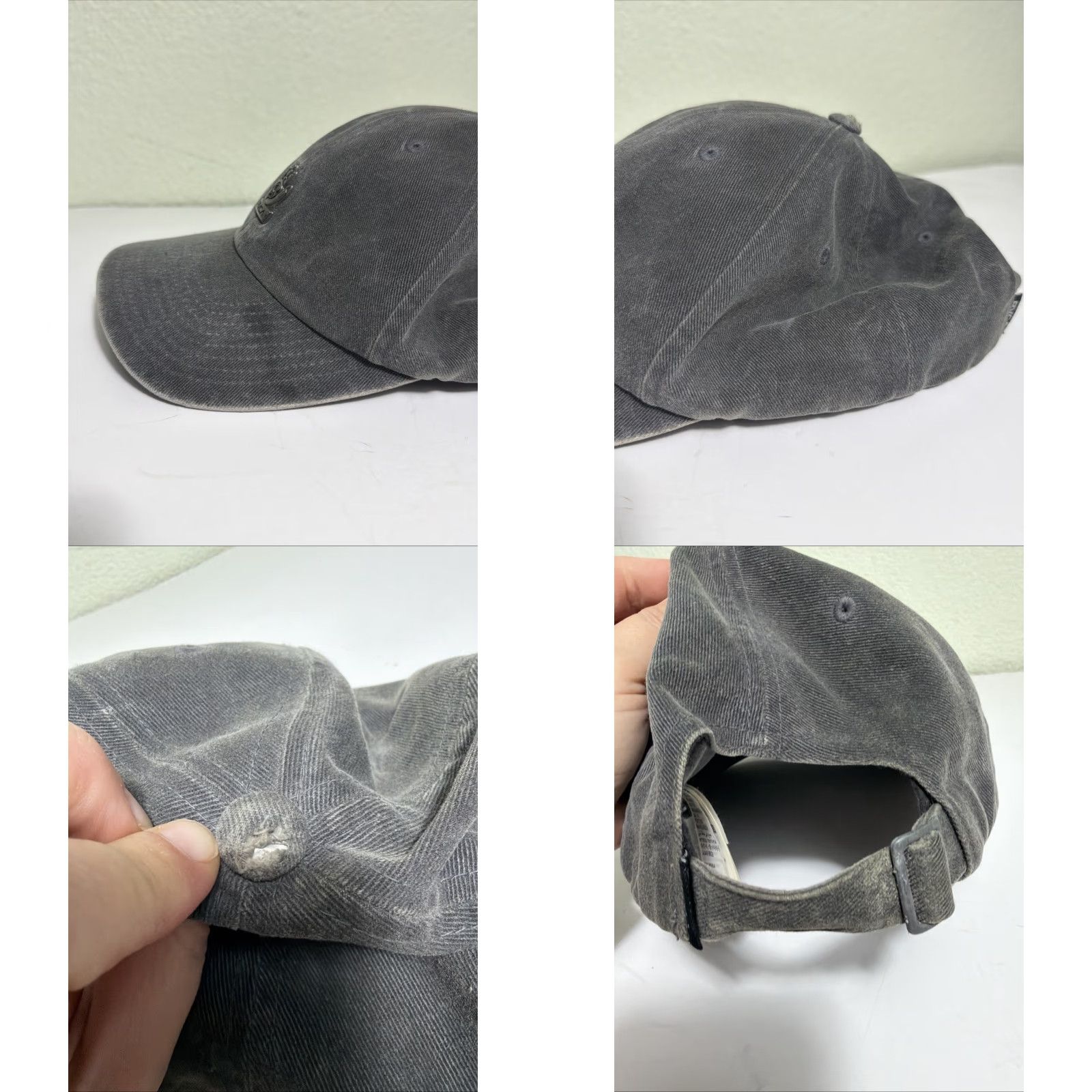 RVCA RVCA Mid Fit Strapback Baseball Hat Adjustable Gray Cotton Men One Size Cap Size ONE SIZE - 8 Thumbnail