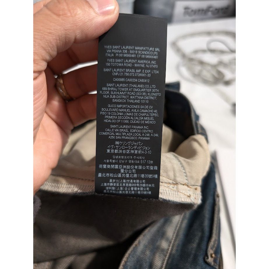 Saint Laurent Paris o1rshd1 Skinny 5 Pockets Low Pants in Winter Sky Blue Size US 29 - 18 Thumbnail