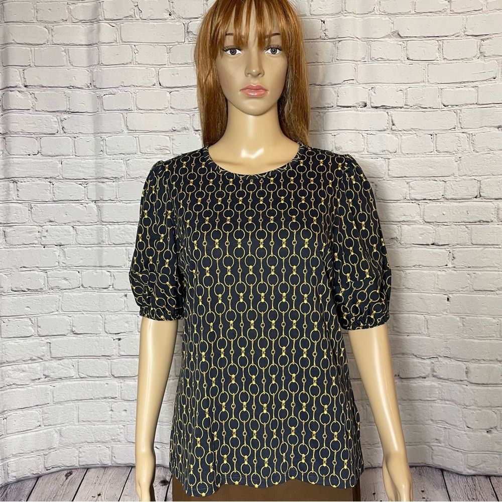 Ralph Lauren NWT New Ralph Lauren Navy Short Chain Print Top Size M Size M / US 6-8 / IT 42-44 - 1 Thumbnail