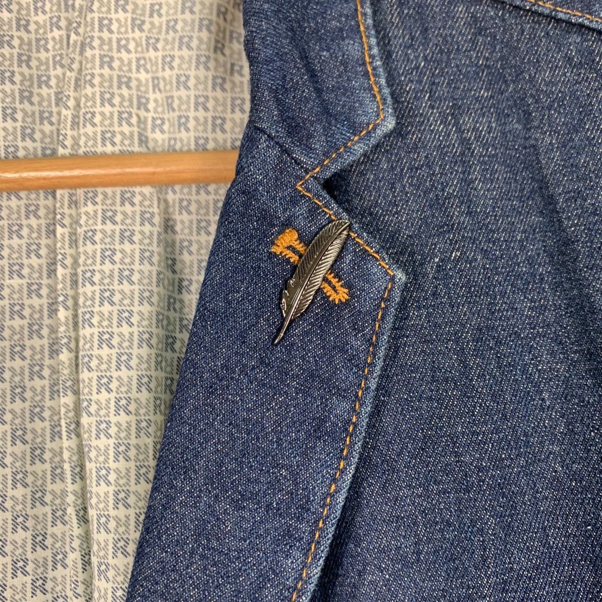 Japanese Brand OUT DOOR Work Casual Blue Denim Jacket #1297-C58 Size US XXL / EU 58 / 5 - 15 Thumbnail