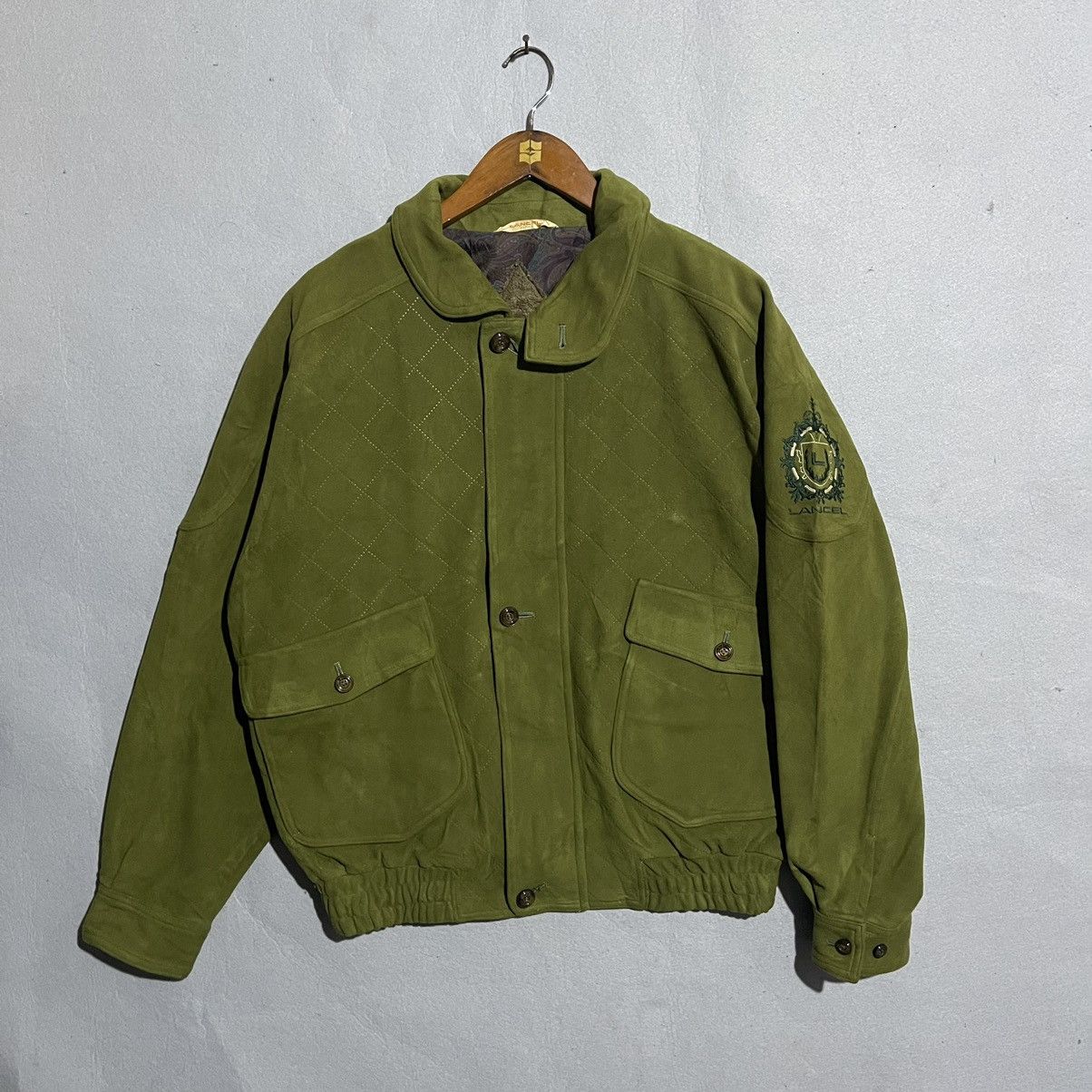 Lancel Vintage Lancel Paris Green Suede Bomber Jacket Made in Japan Size US L / EU 52-54 / 3 - 1 Thumbnail