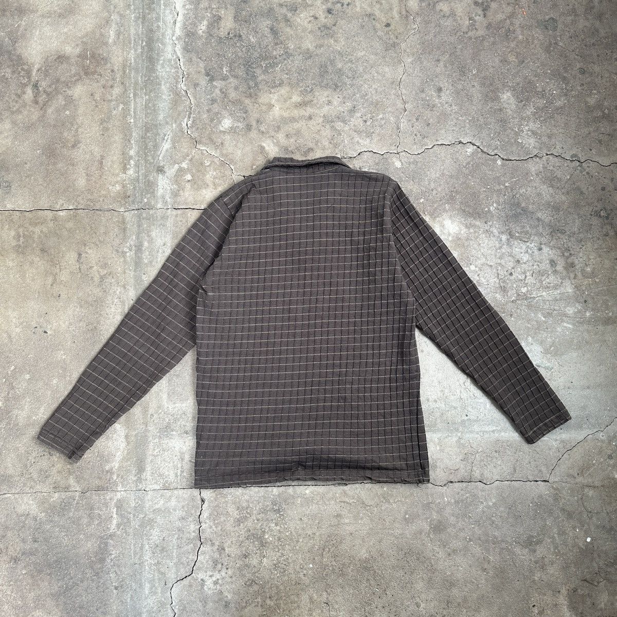 Japanese Brand × Vintage Vintage Clockhouse Waffle Texture Brown Long Sleeve Size US XL / EU 56 / 4 - 2 Thumbnail