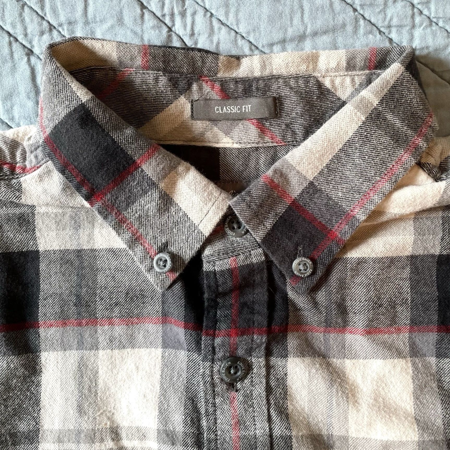 Eddie Bauer Eddie Bauer Button-Down Flannel Shirt Men's M Classic Fit Grey Plaid Soft Size US M / EU 48-50 / 2 - 4 Thumbnail