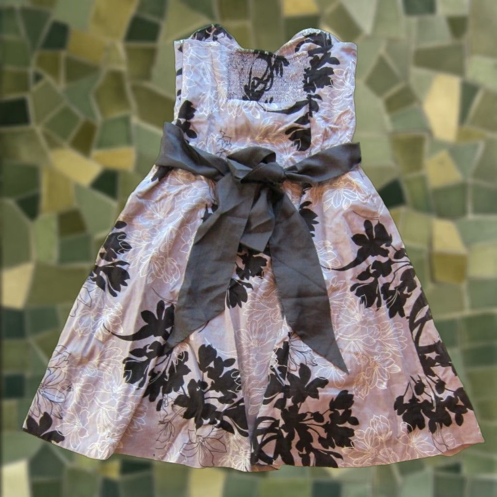 Soeur Moulinette Soeurs Cotton Purple Brown Floral Strapless Sleeveless Dress 0 Size XS / US 0-2 / IT 36-38 - 1 Thumbnail
