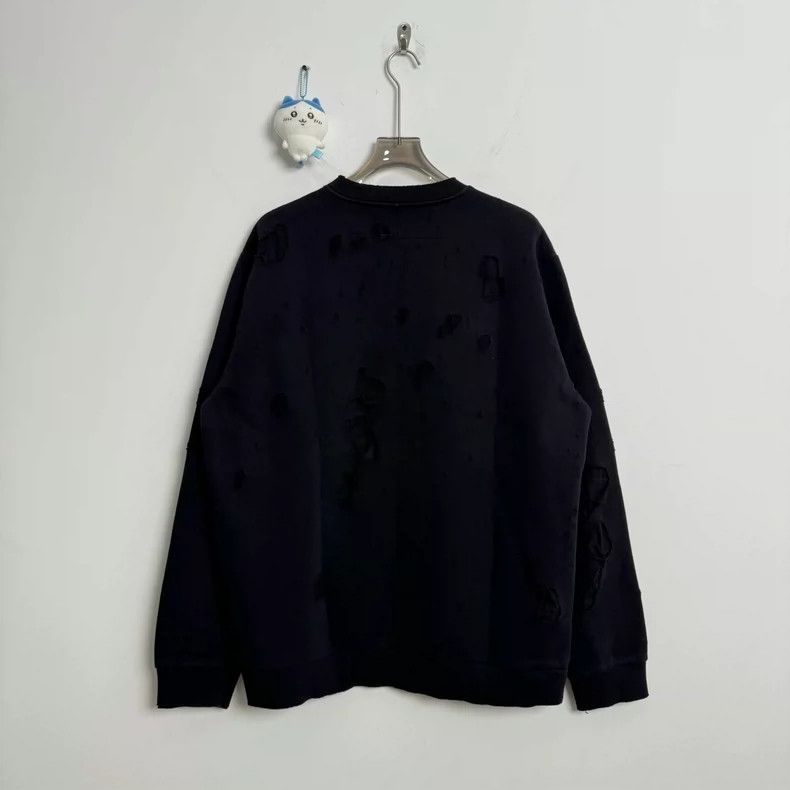 Givenchy Givenchy Black oversized hole logo sweatshirt 2505-Nextarro Size US XXL / EU 58 / 5 - 2 Thumbnail