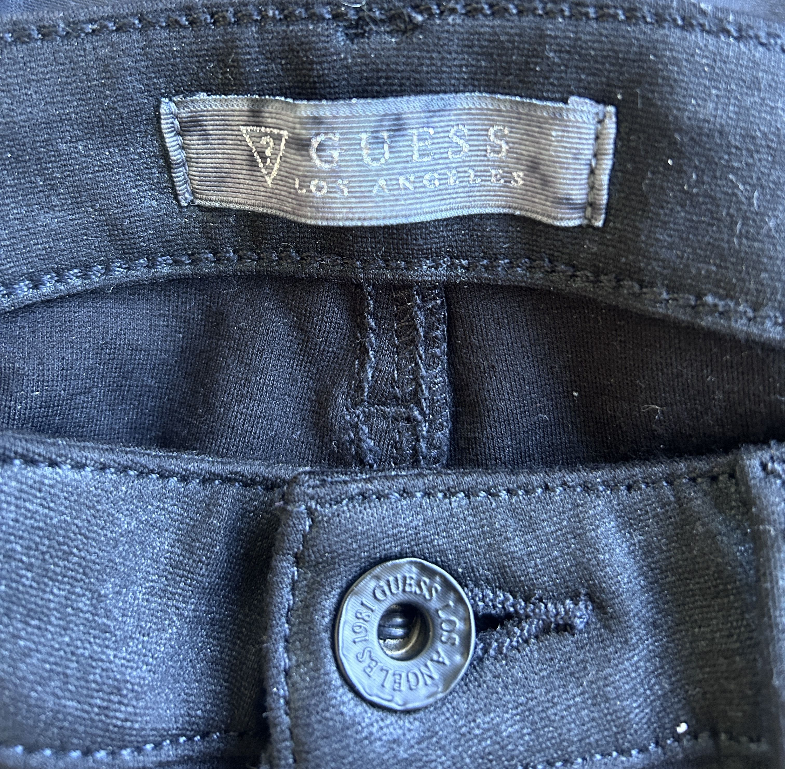 Guess Guess 'Low Rise' Stretchy Skinny Fit Black Pants Size 26" / US 2 / IT 38 - 3 Thumbnail