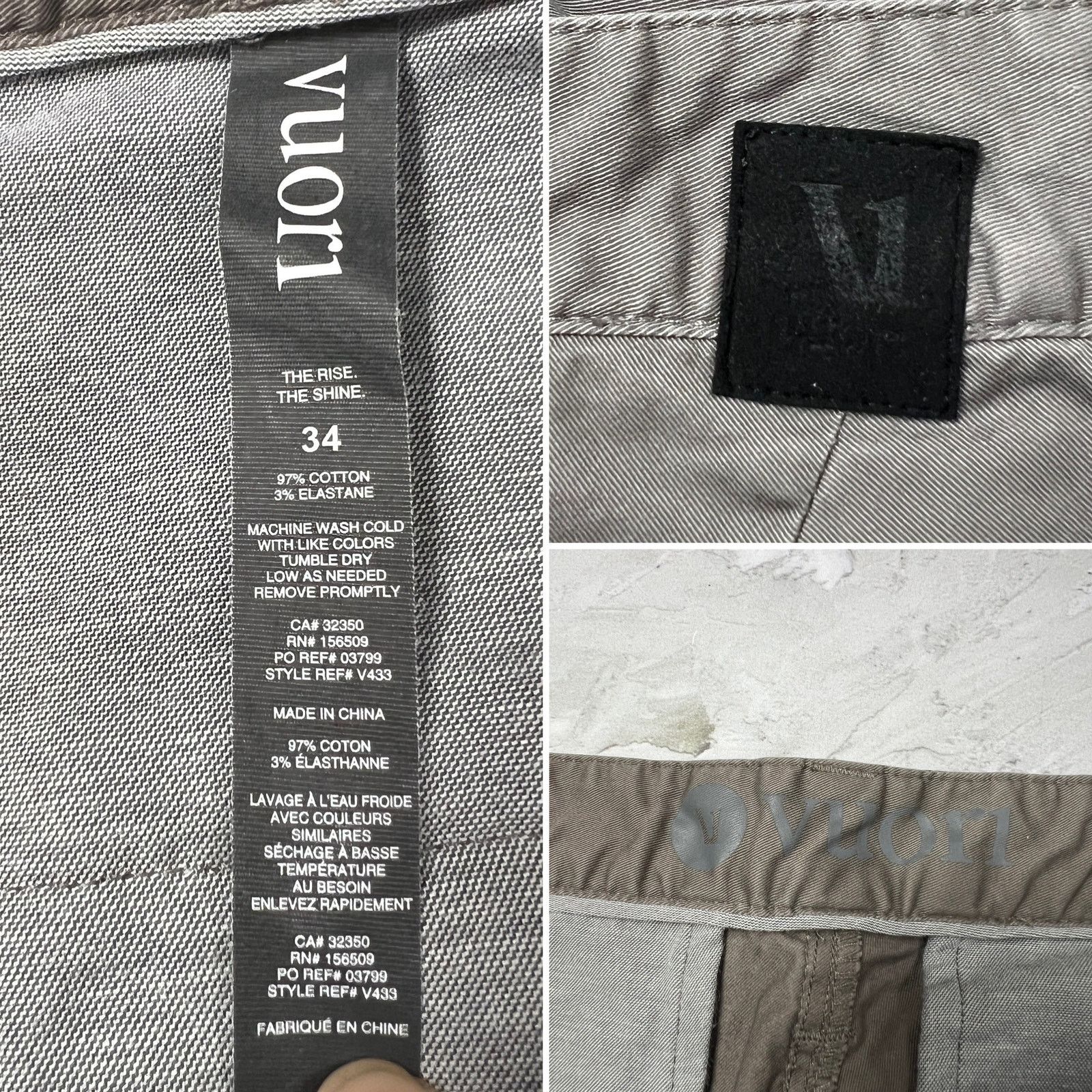 Vuori Vuori Collins Chino Pant Cocoa Gray Stretch Cotton 34x31 Size US 34 / EU 50 - 3 Thumbnail
