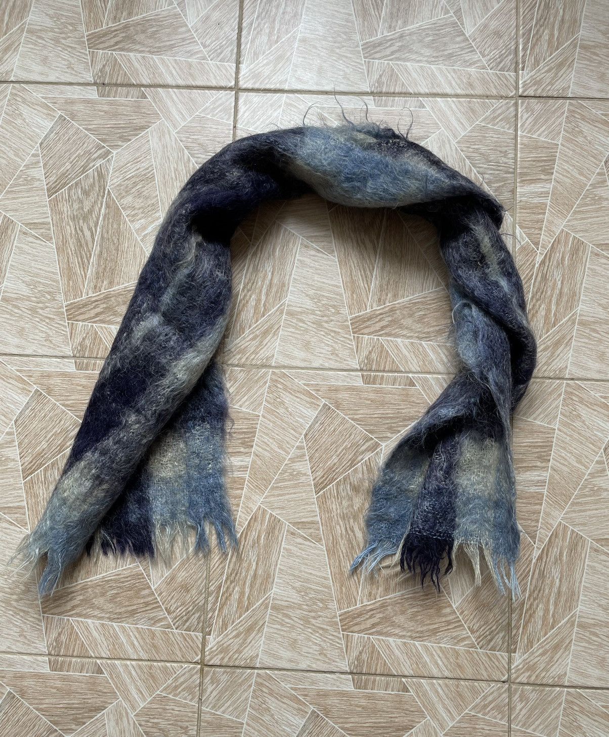Japanese Brand × Vintage Y2K Rare Archive Japanese Vintage Mohair Wool Striped Scarf Size ONE SIZE - 2 Thumbnail