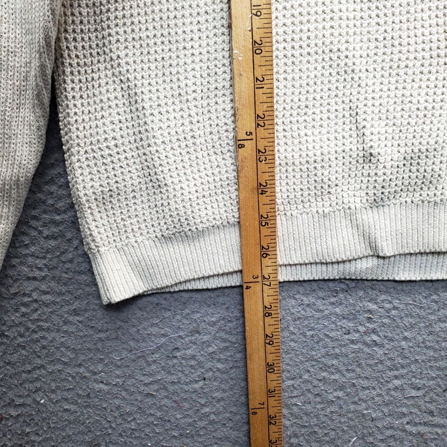 Lucky Brand Lucky Brand Sweater Mens Large Tan Waffle-knit Raglan Sleeve Rib V Neck Pullover Size US L / EU 52-54 / 3 - 3 Thumbnail