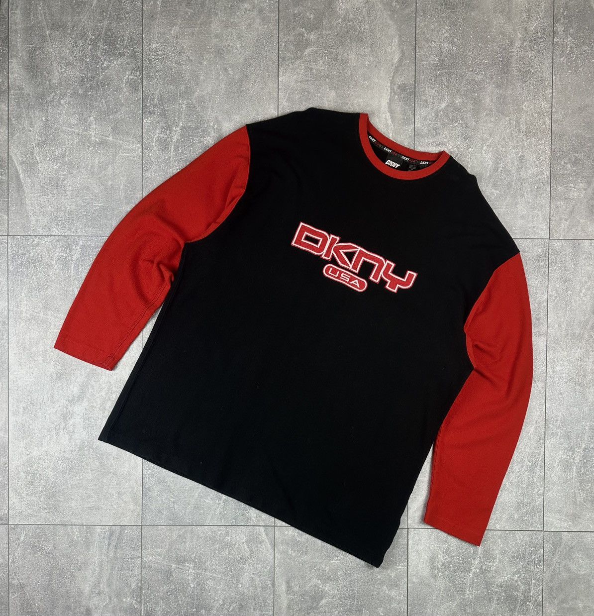 DKNY DKNY Vintage Retro Black/Red Long sleeve Size US L / EU 52-54 / 3 - 1 Thumbnail