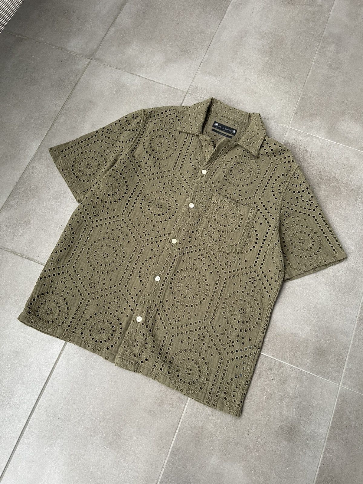 Allsaints !DS! SS23 Allsaints Pueblo SS Laser Swamp Green Shirt Size US M / EU 48-50 / 2 - 7 Thumbnail