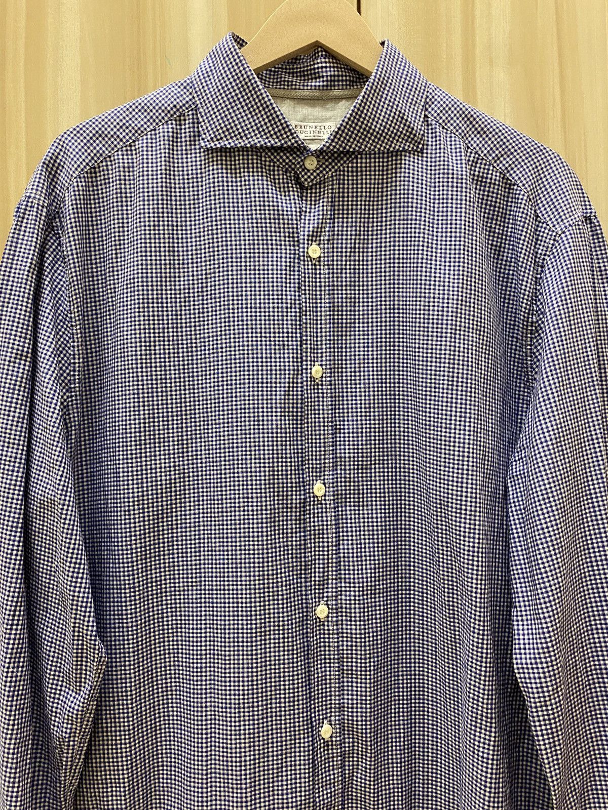 Brunello Cucinelli Brunello Cucinelli Slim Fit Check Shirt Size US L / EU 52-54 / 3 - 4 Thumbnail