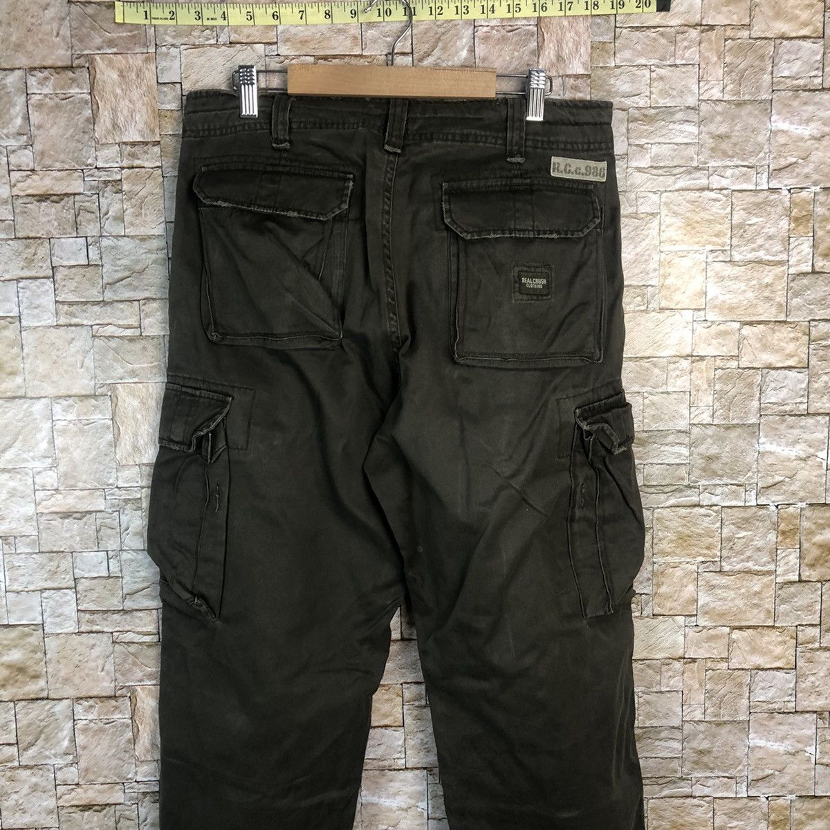 Japanese Brand Real Crush Dark Brown Cargo Multipocket Pants #A79 Size US 31 - 17 Thumbnail