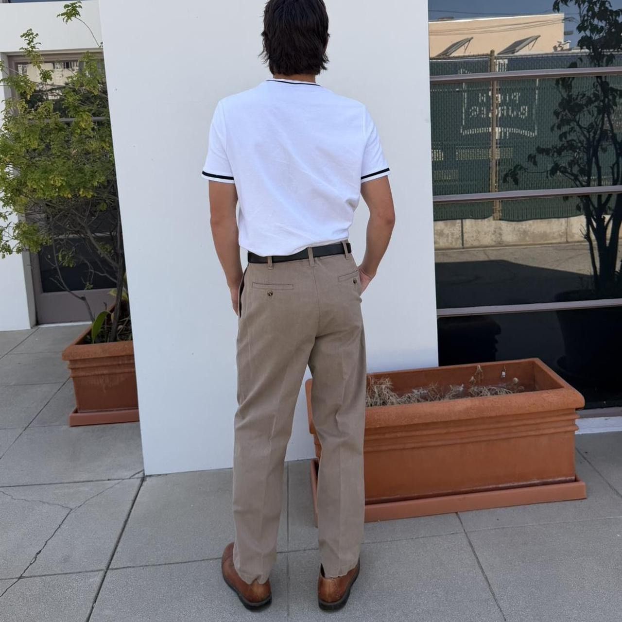 Marlboro Classics Vintage retro preppy men’s Cambridge brown pleated trousers Size US 32 / EU 48 - 2 Thumbnail