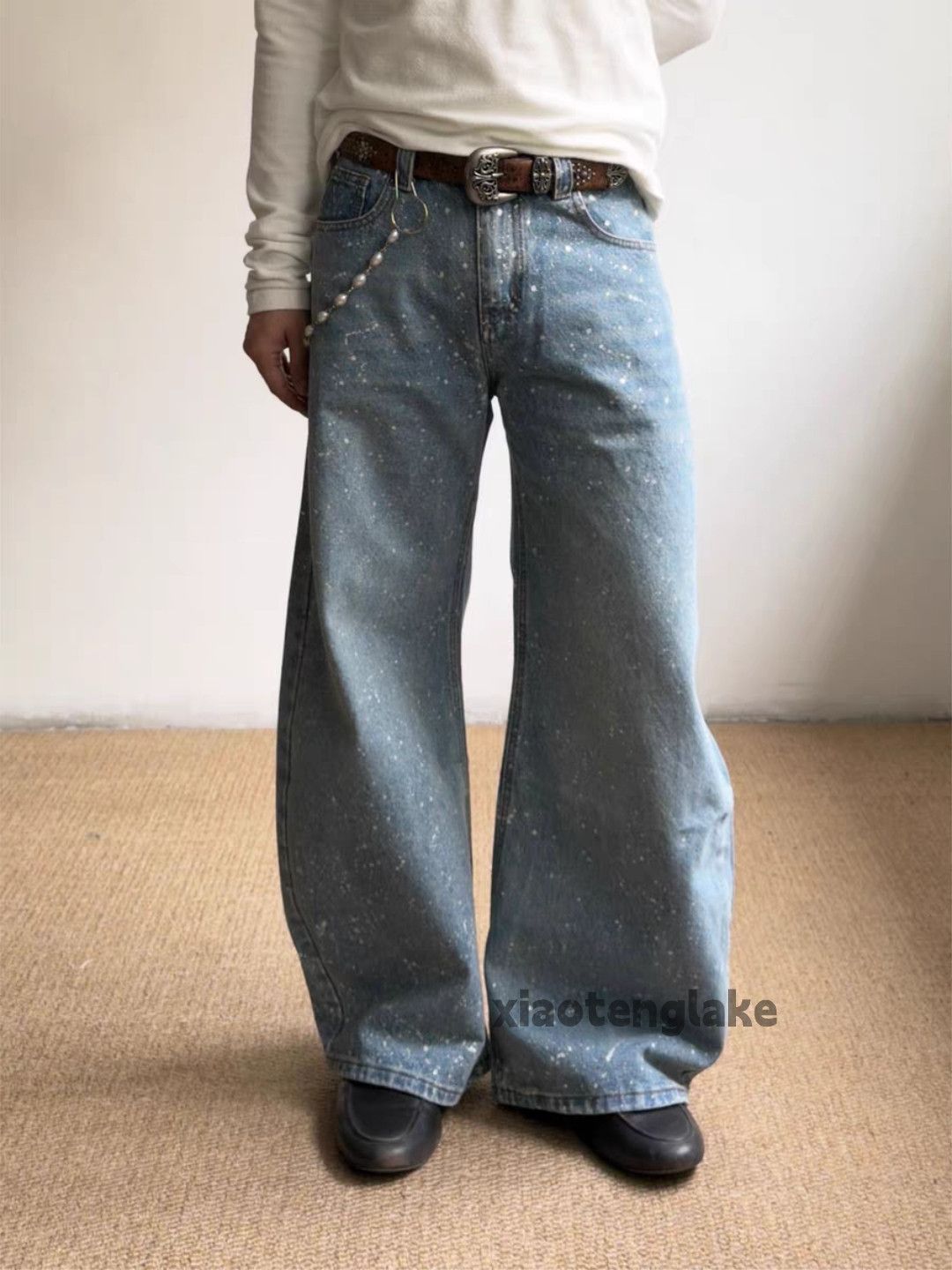 Jean zx vintage washed faded punk grunge paint flared jeans Size US 30 / EU 46 - 2 Thumbnail