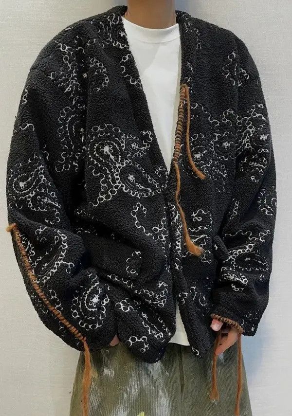 Japanese Brand Vintage Street Hip Hop Loose Lamb Wool Jacket Coat Size US L / EU 52-54 / 3 - 1 Thumbnail