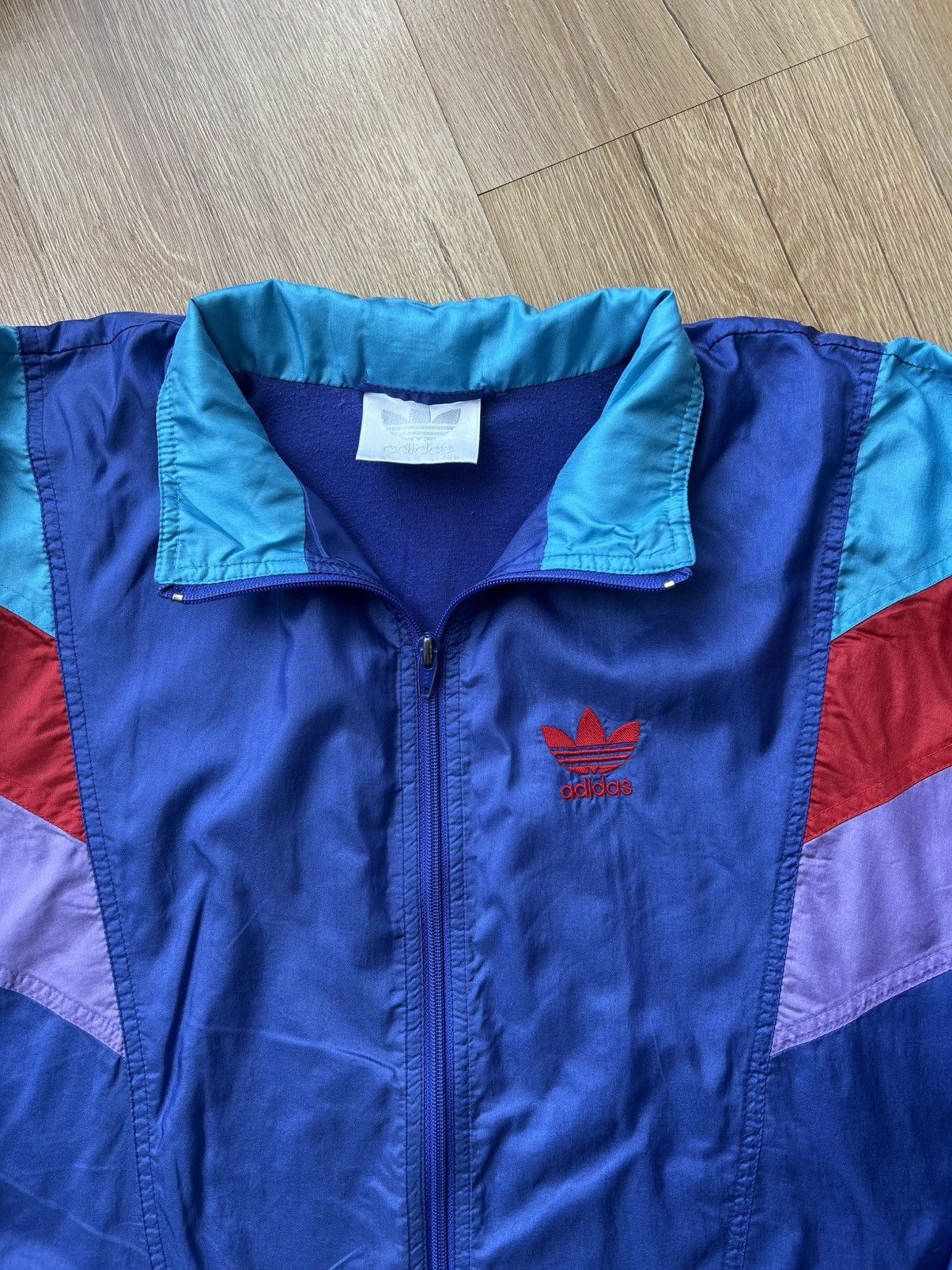 Adidas Vintage 80s Adidas Trefoil Y2K Retro Nylon Track Suit Size US L / EU 52-54 / 3 - 10 Thumbnail