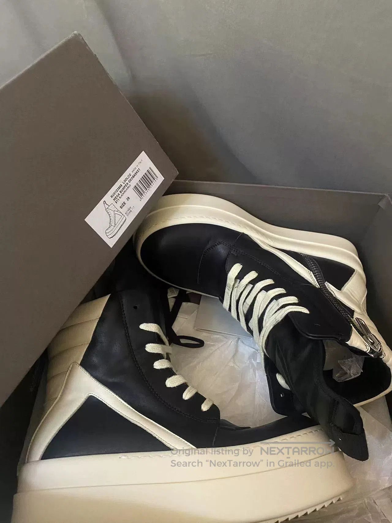 Rick Owens Thick Low Triangular Sneakers.