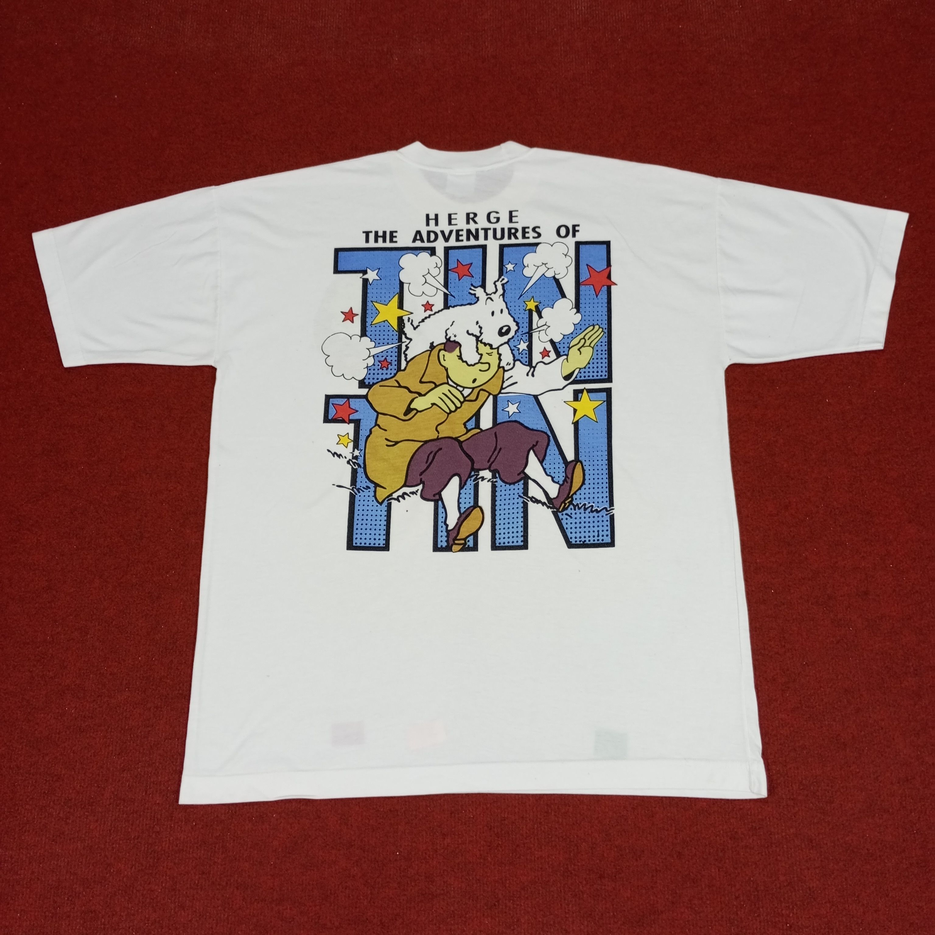 Vintage The Adventures Of Tintin Streetwear Style Cartoon Tshirt Size US L / EU 52-54 / 3 - 1 Thumbnail