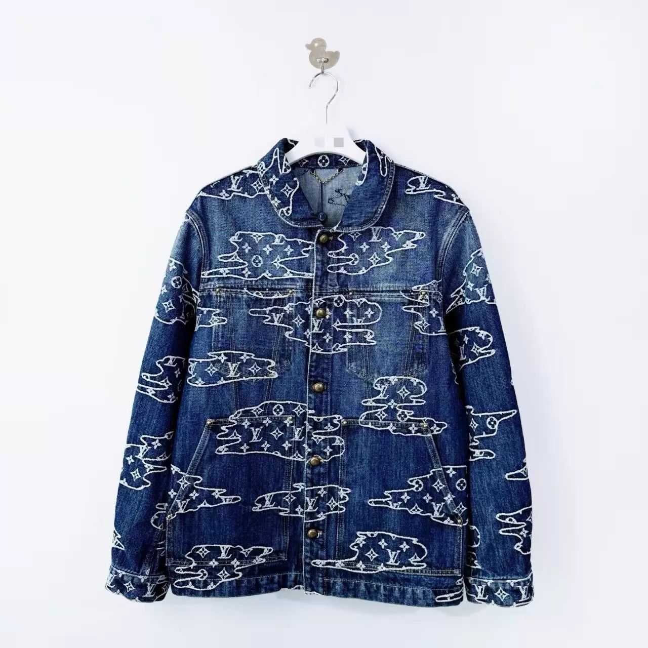 Louis Vuitton LV Nigo x Cloud Jacquard Denim Jacket Blue 52 Size US L / EU 52-54 / 3 - 1 Thumbnail