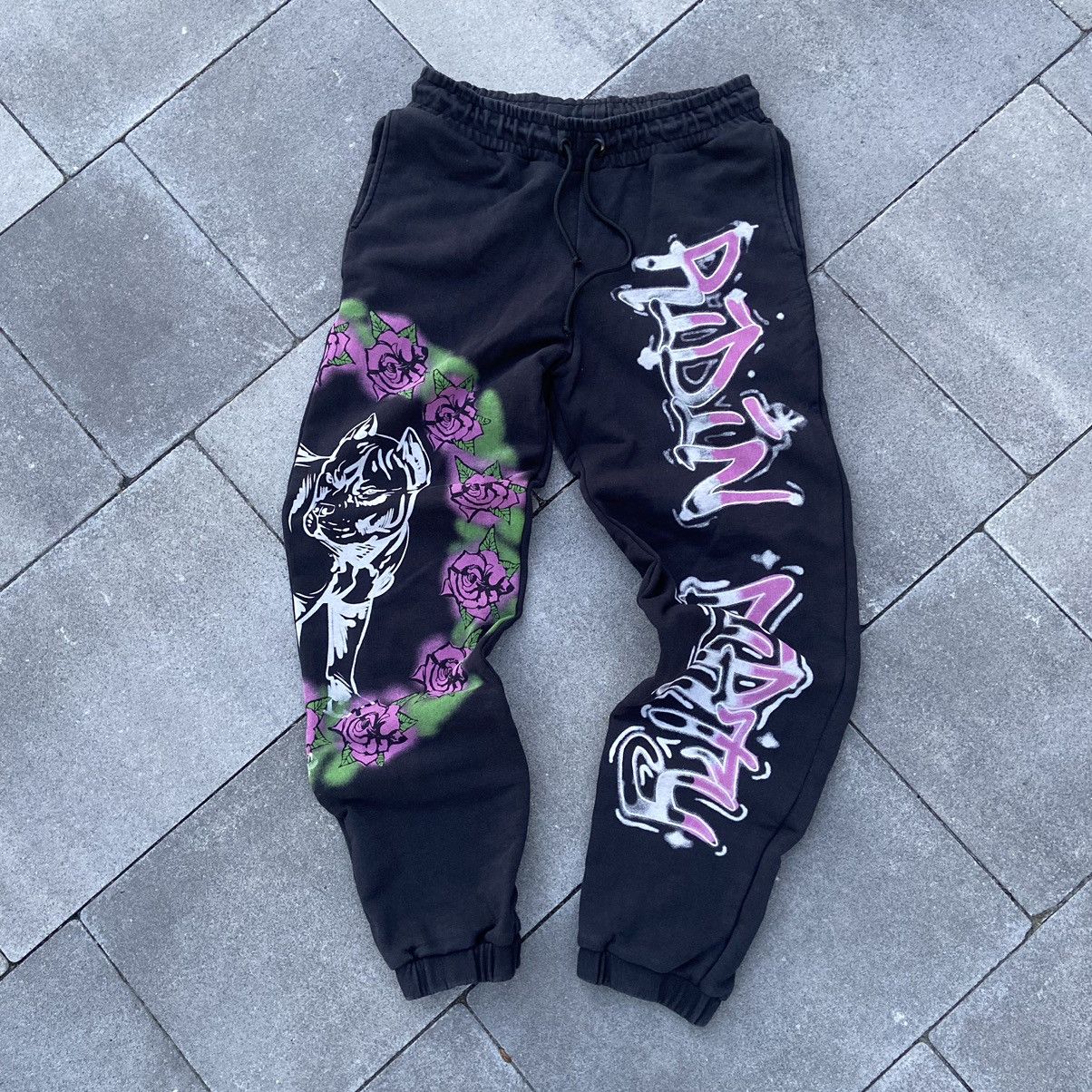 Jaded London × Japanese Brand 📌 Crazy Jaded London Ridin' Dirty Graffiti Sweatpants Size 28" / US 6 / IT 42 - 2 Thumbnail