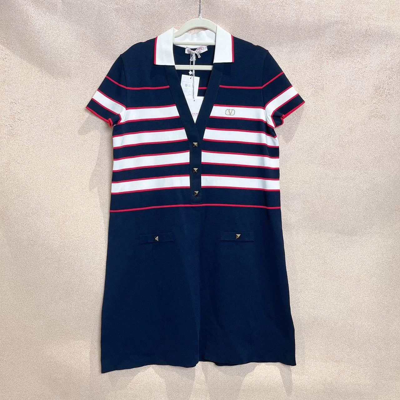 Valentino Valentino SS22 Striped Short-Sleeve Dress Size US 44 / EU 60 - 1 Thumbnail