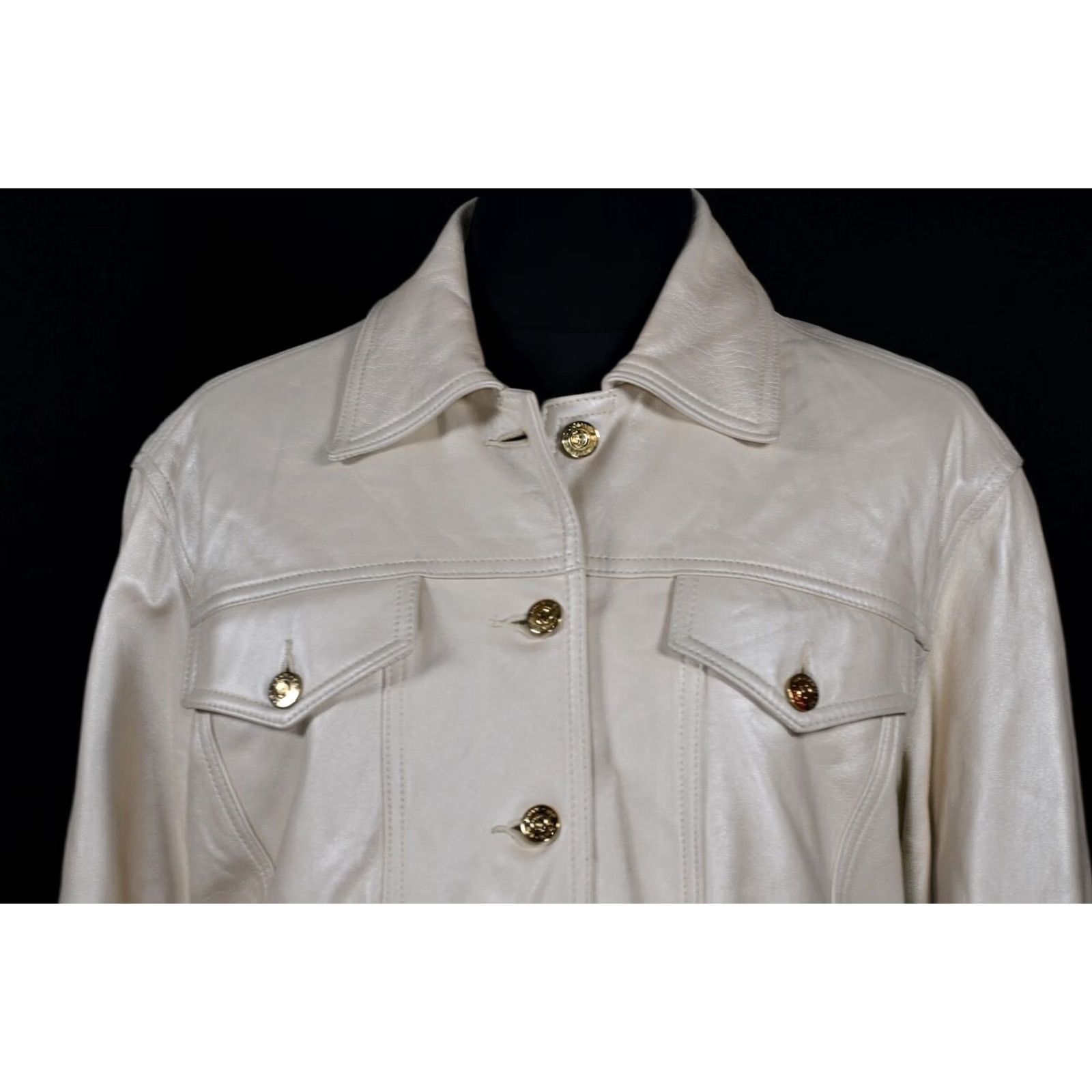 St. John St. John SPORT by MARIE Women's Creme LeatherJacket M Leather Jacket Womens Creme St. John Leather Jacket M Crème Size M / US 6-8 / IT 42-44 - 2 Thumbnail