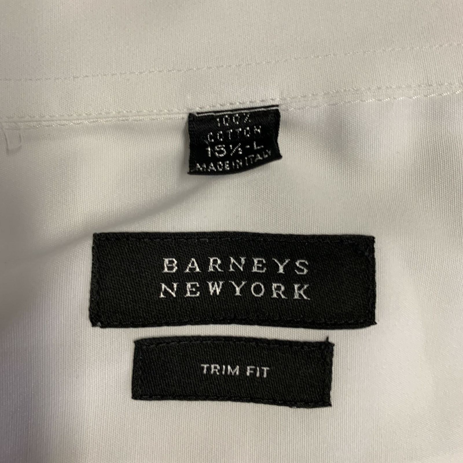 Barneys New York Size L White Cotton Spread Collar Long Sleeve Shirt Size US L / EU 52-54 / 3 - 6 Thumbnail