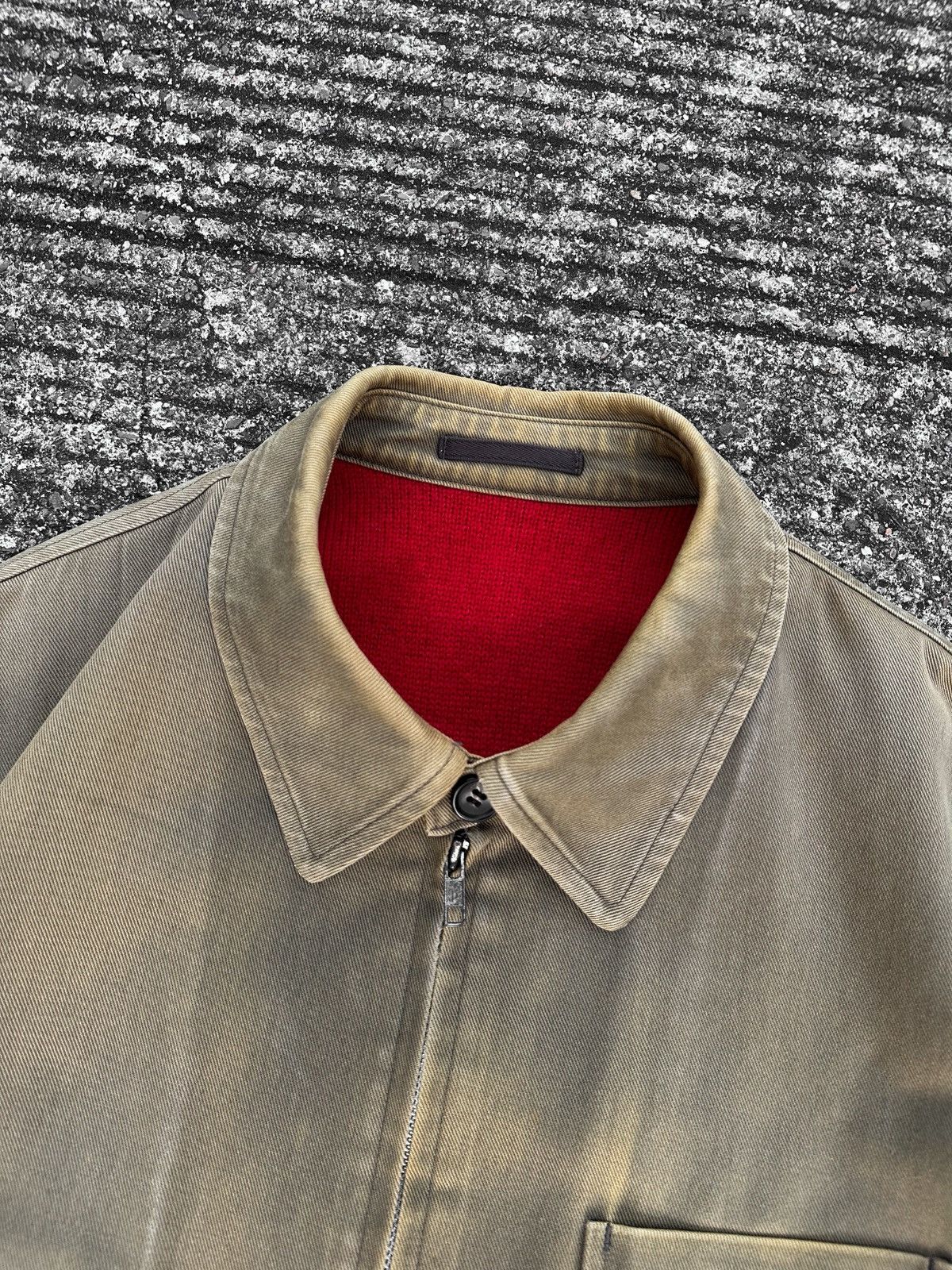 Comme des Garcons Homme Comme des Garcons AW97 Red Knit Lined Field Jacket Size US M / EU 48-50 / 2 - 4 Thumbnail
